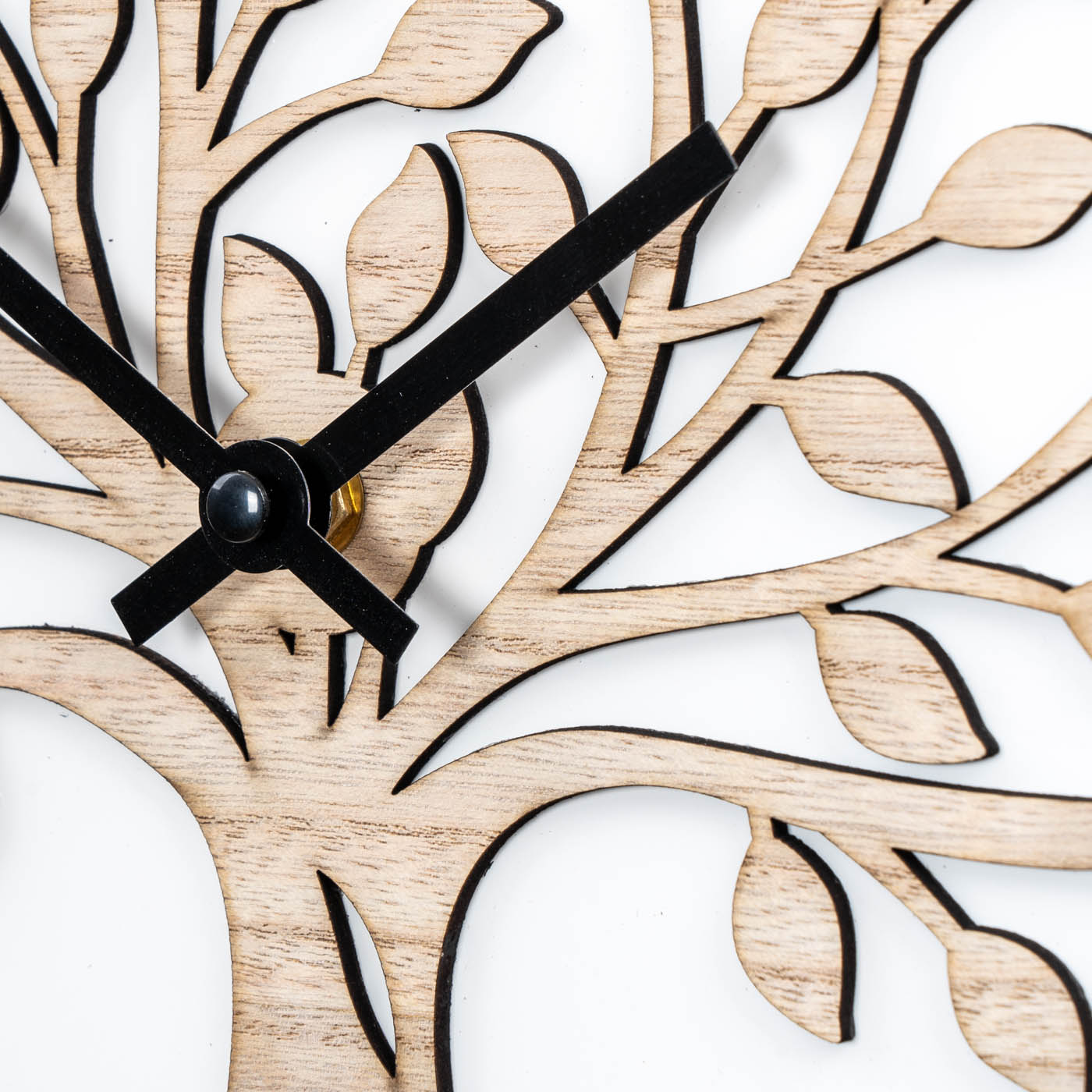 Wanduhr Holz 30x30cm Baum des Lebens Rund Uhr Wanddeko Holzuhr Wandbild  Deko
