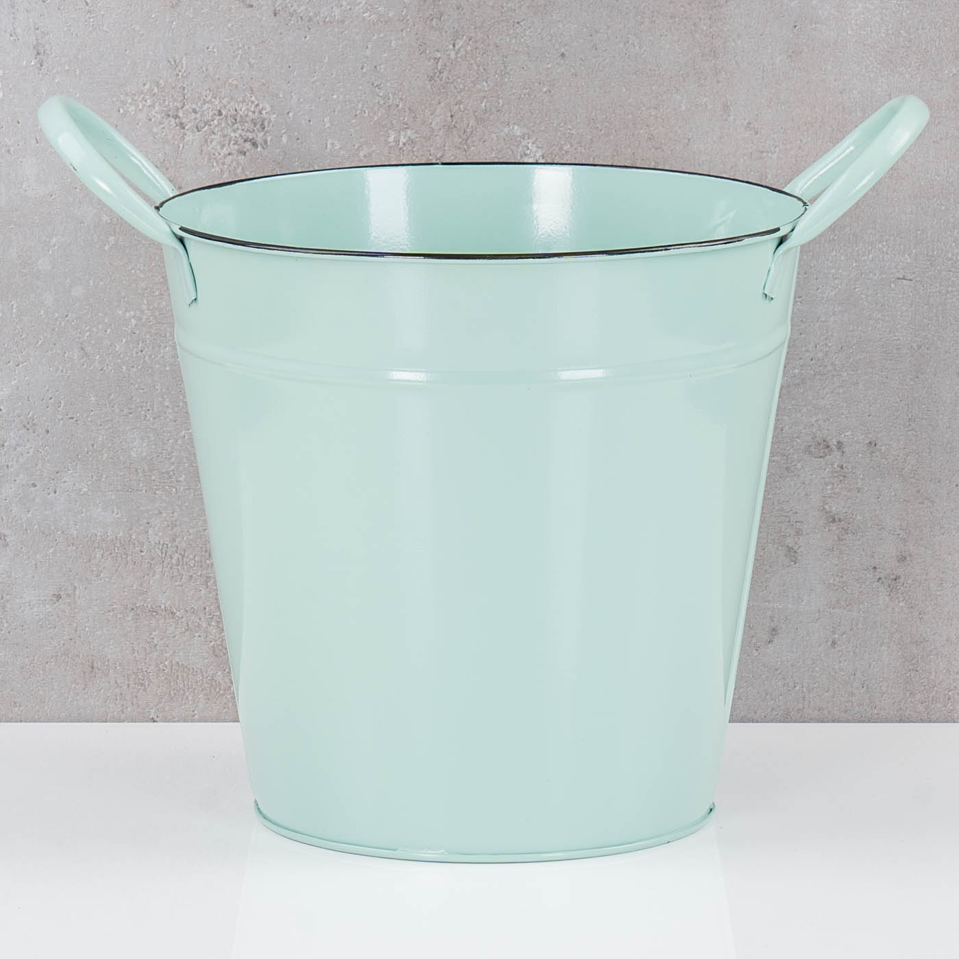 Pflanztopf Metall Eimer 18cm Grün Blumentopf Pflanzkübel Garten Deko Blumenkübel