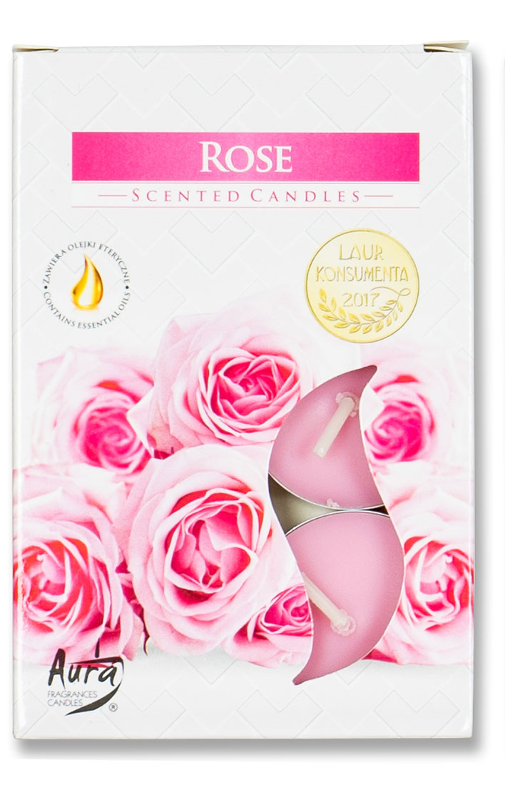 24er Kerzen 4x6 Stück Vanille Rose Orange Erdbeere Teelichter Duftkerzen