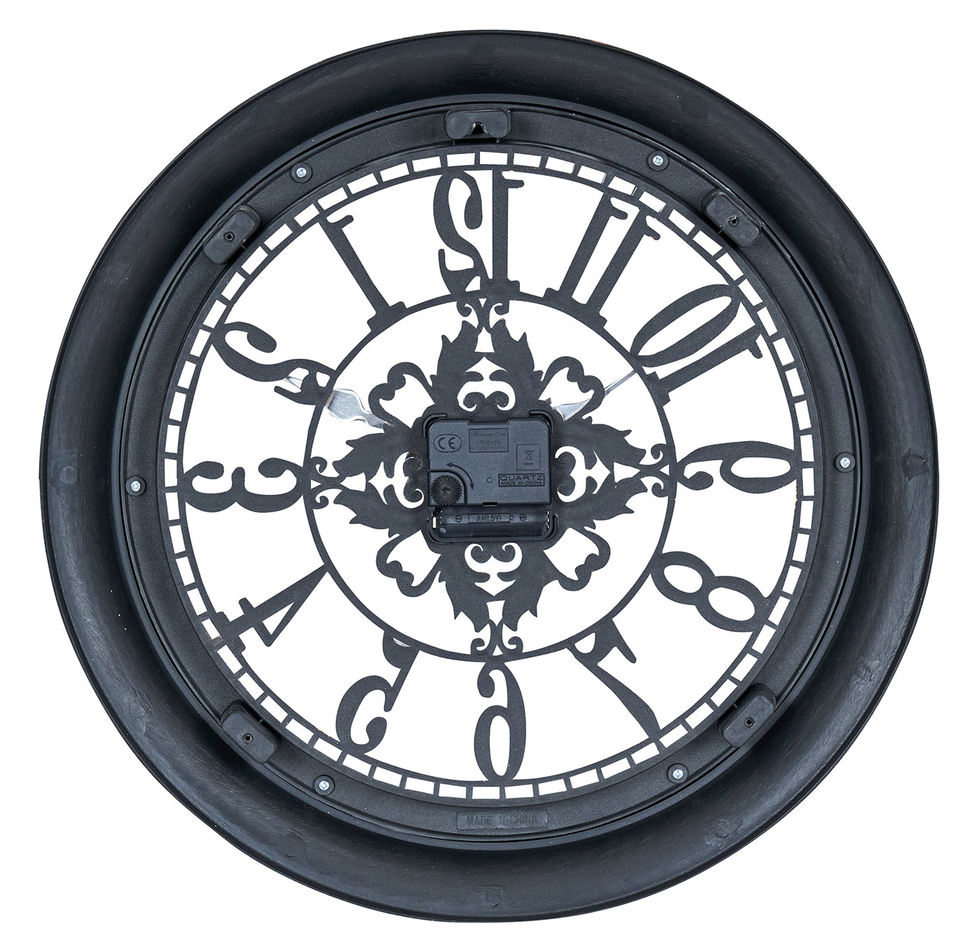 Wanduhr 40x40cm Ornamente Schwarz Kupfer Shabby Chic Vintage Uhr Deko Industrial