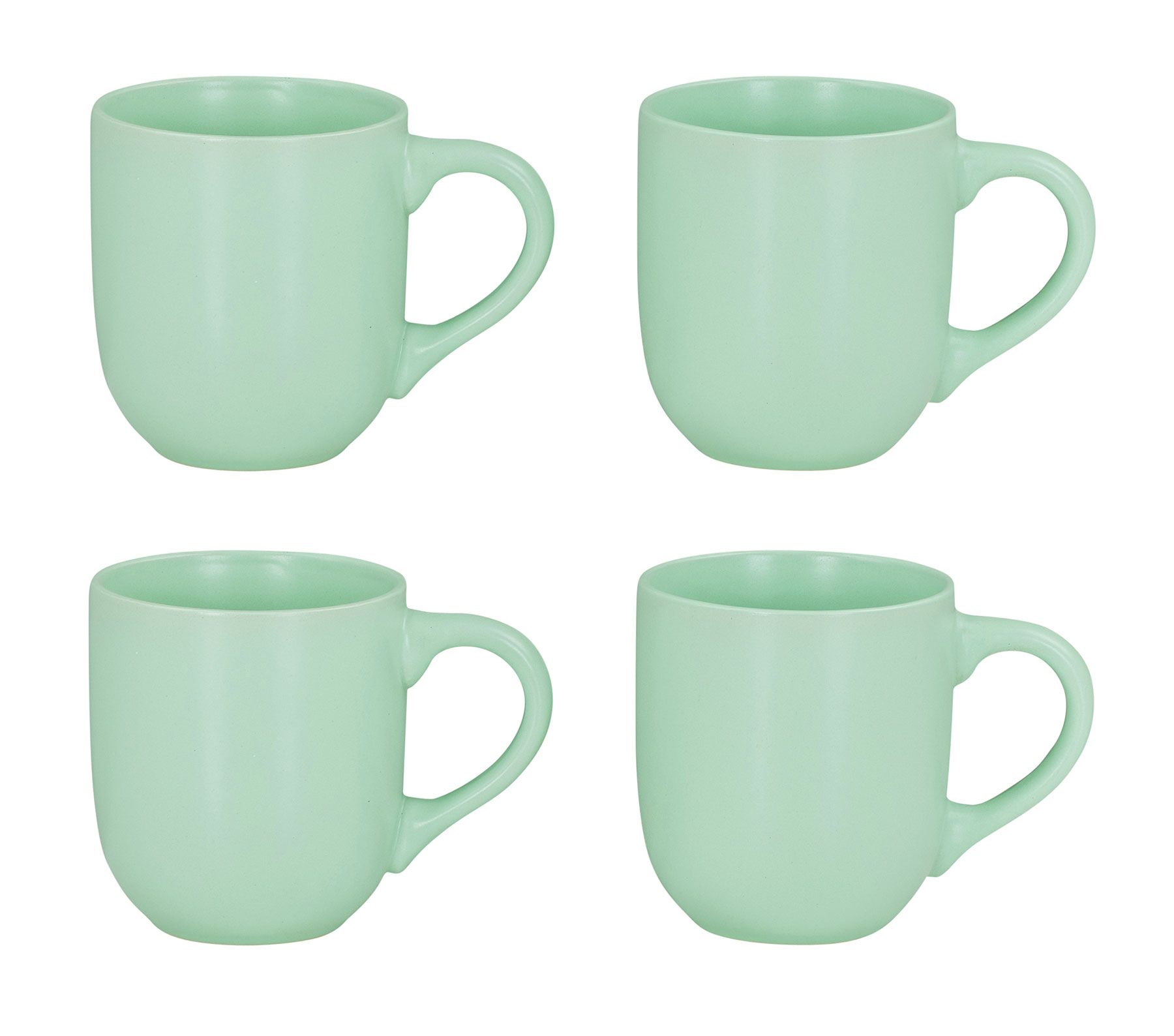 4er Set Steingut Tassen 300ml Pastellgrün Grün Kaffeetasse Kaffeebecher Design