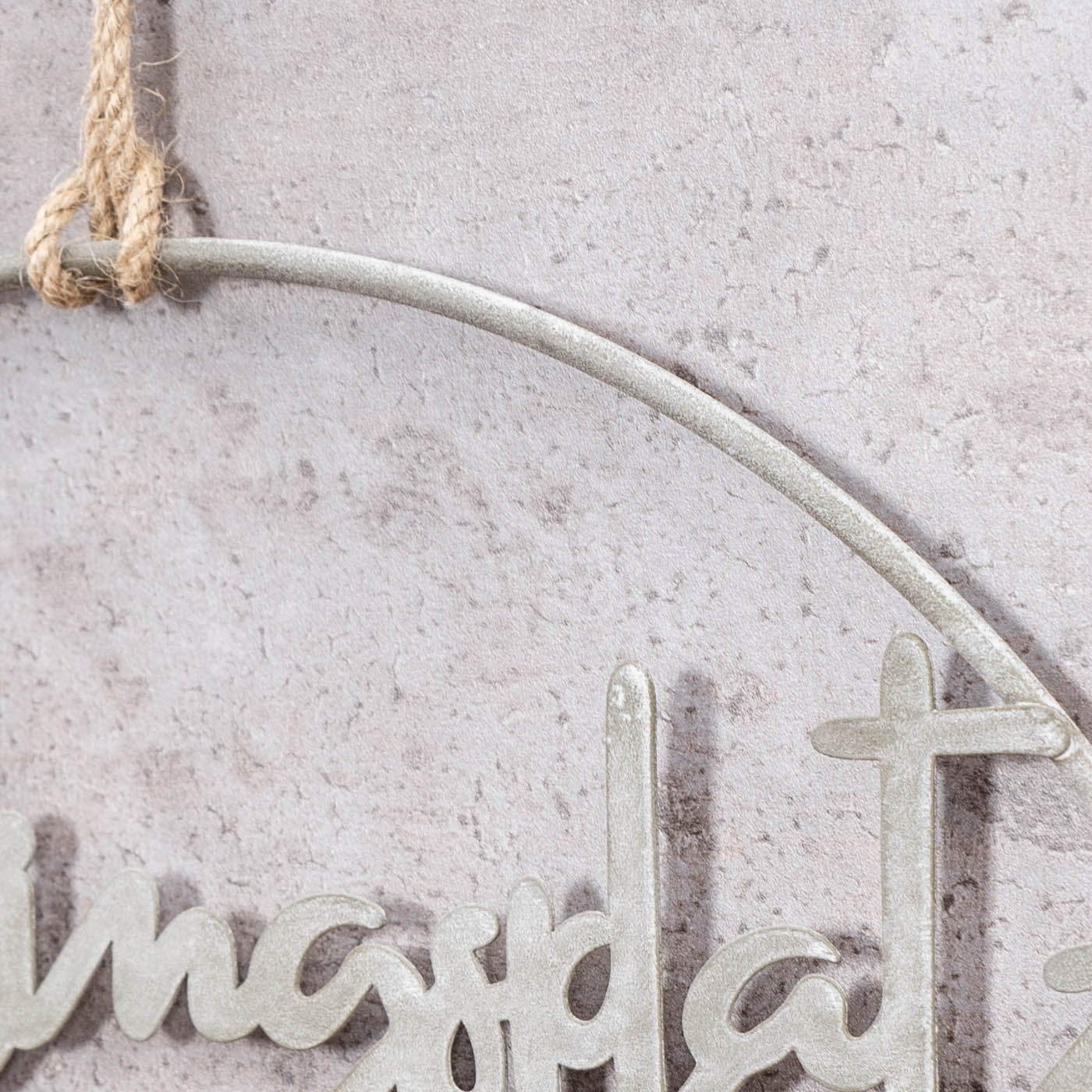 Wandbild Lieblingsplatz Ø30cm Grau Ring Wanddeko Metallbild Garten Deko Hänger