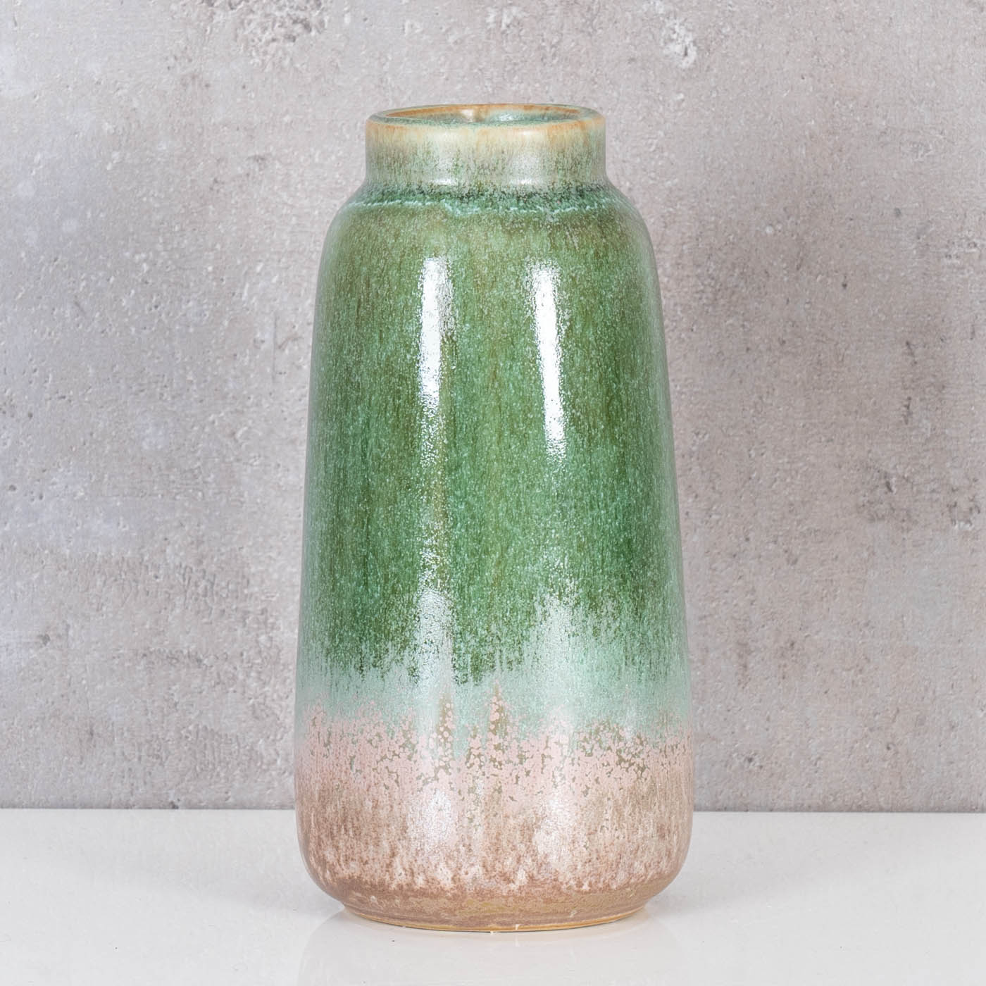 Blumenvase H17cm Vase Porzellan Grün Taupe Tischdeko Dekovase Deko Porzellanvase