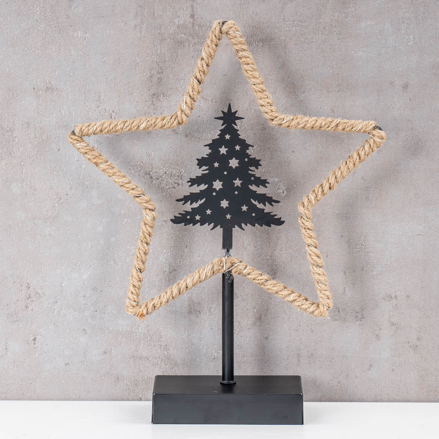 LED Stern H33cm Weihnachten Tanne Dekoleuchte Weihnachtsdeko Standeko Tischdeko