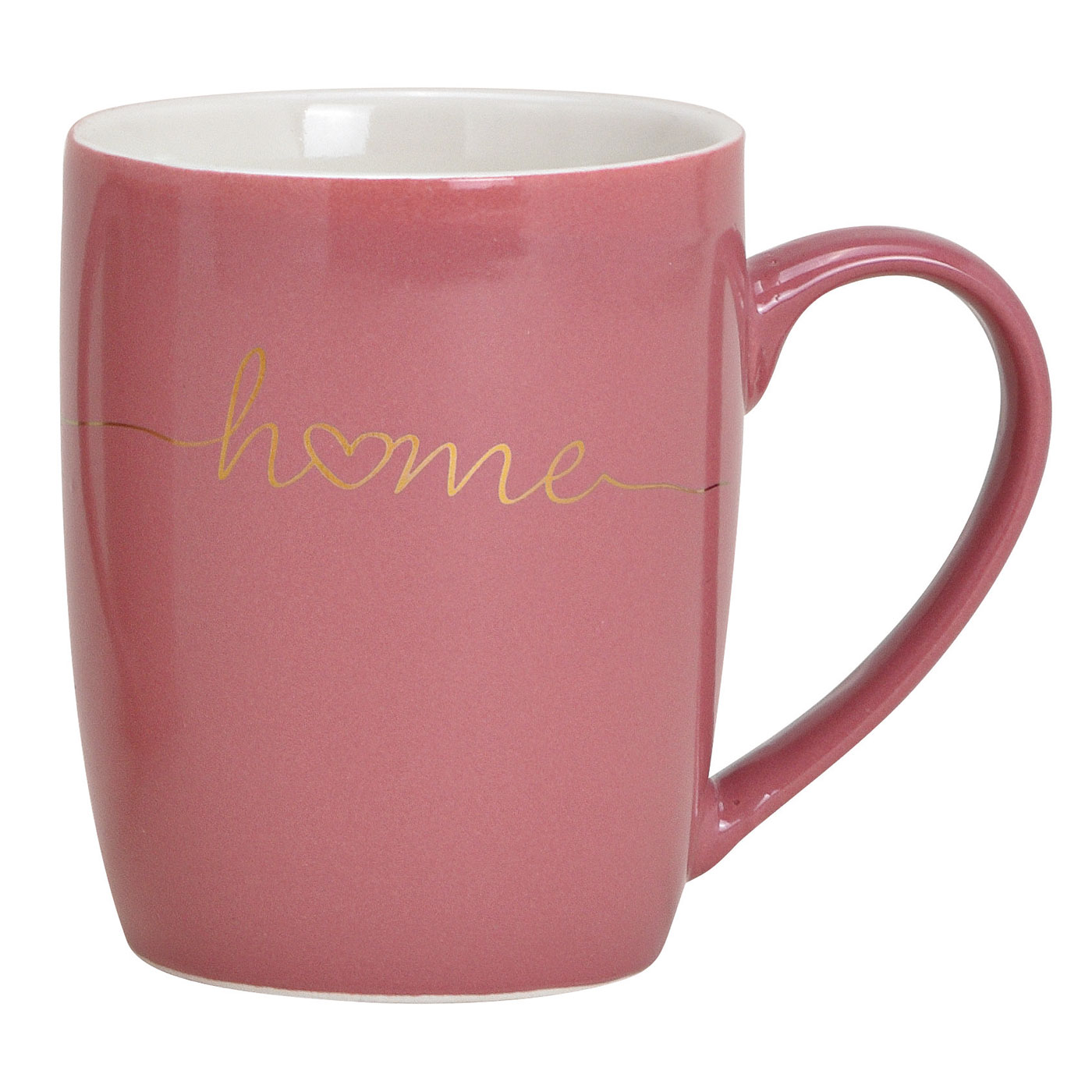 3er Set Becher 300ml Home Porzellan Pink Rosa Weiß Gold Kaffeepott Tasse