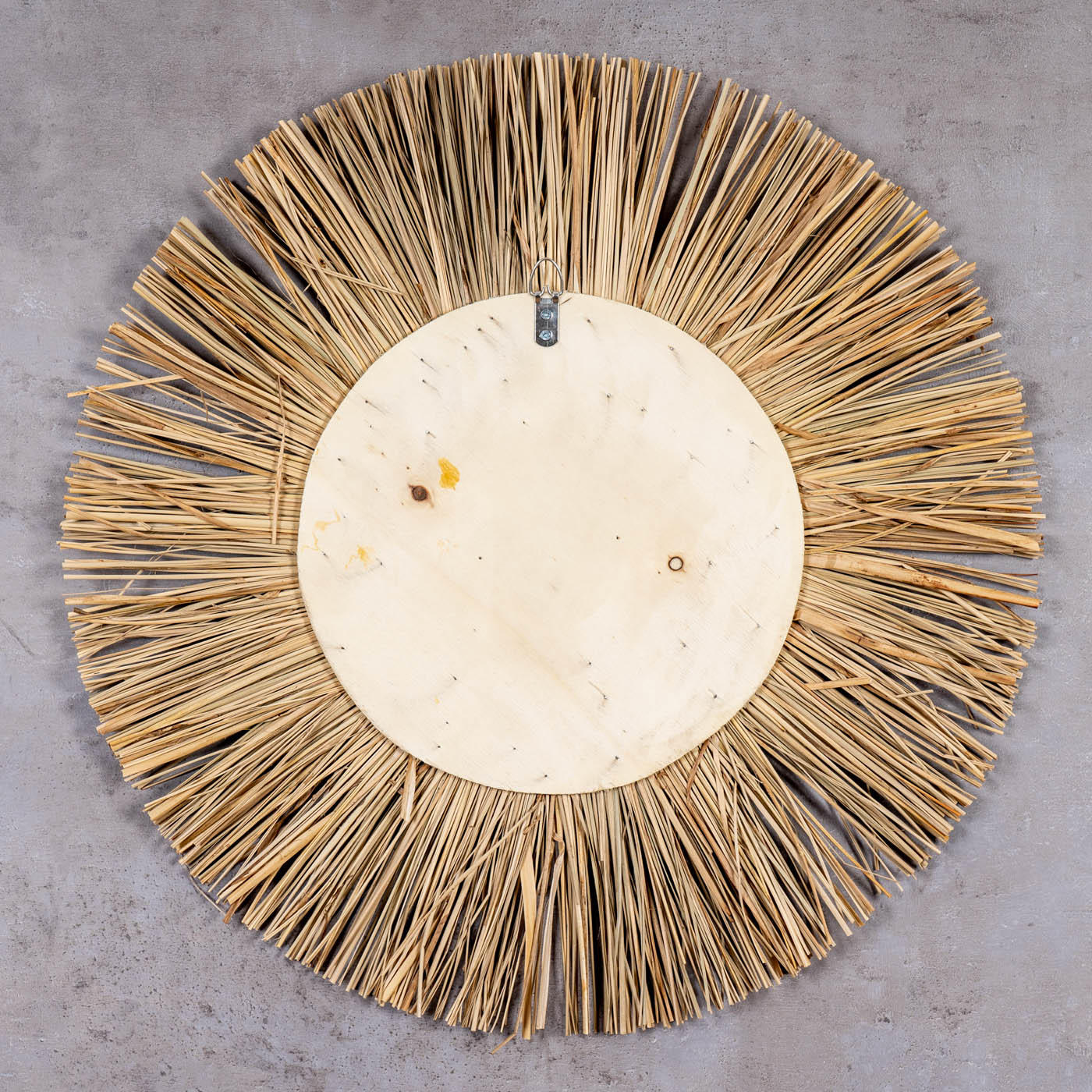 Spiegel Seegras Ø 55cm Wandspiegel Rund Flurspiegel Wanddeko Boho Deko Natur