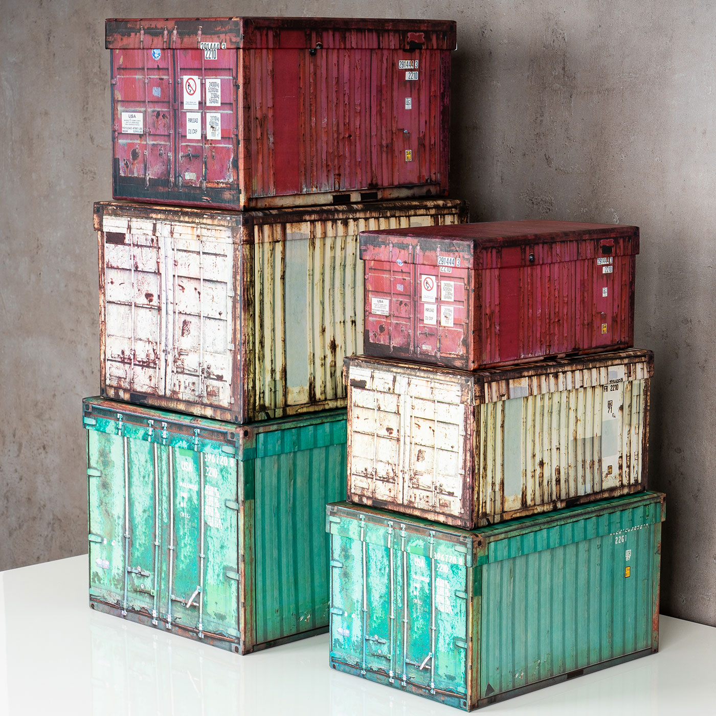 Aufbewahrungsbox 6er Set Boxen Aufbewahrung Geschenkbox Container Industrial