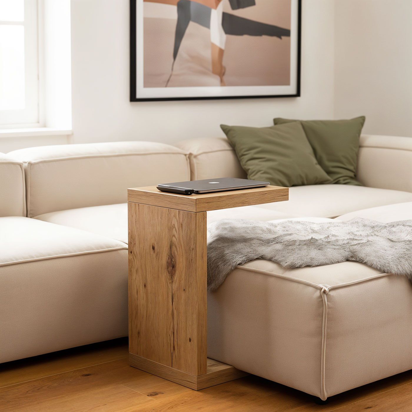 levandeo Couchtisch Coco Holz 32x32x50cm Wildeiche Tisch Beistelltisch Deko