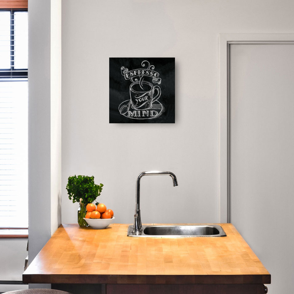 levandeo Glasbild 30x30cm Wandbild Bild Glas Espresso Coffee Kaffee Wanddeko