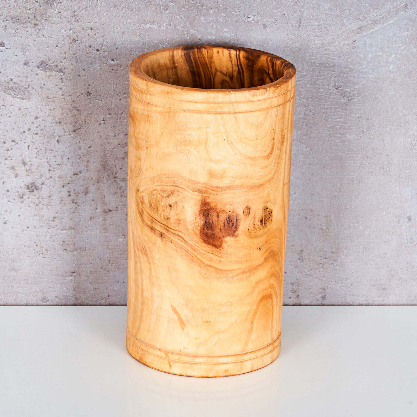 Utensilienhalter Olivenholz H16cm Besteckhalter Küchenhelfer Natur Holz Deko Unikat
