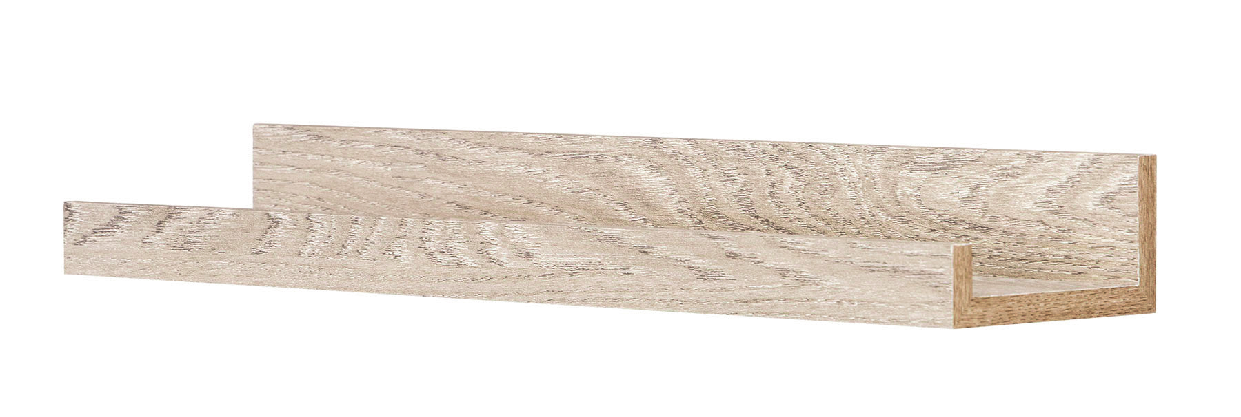 Bilderleiste Eiche Gekälkt L40cm MDF Holz Wandregal Schmal Wanddeko Hängeregal