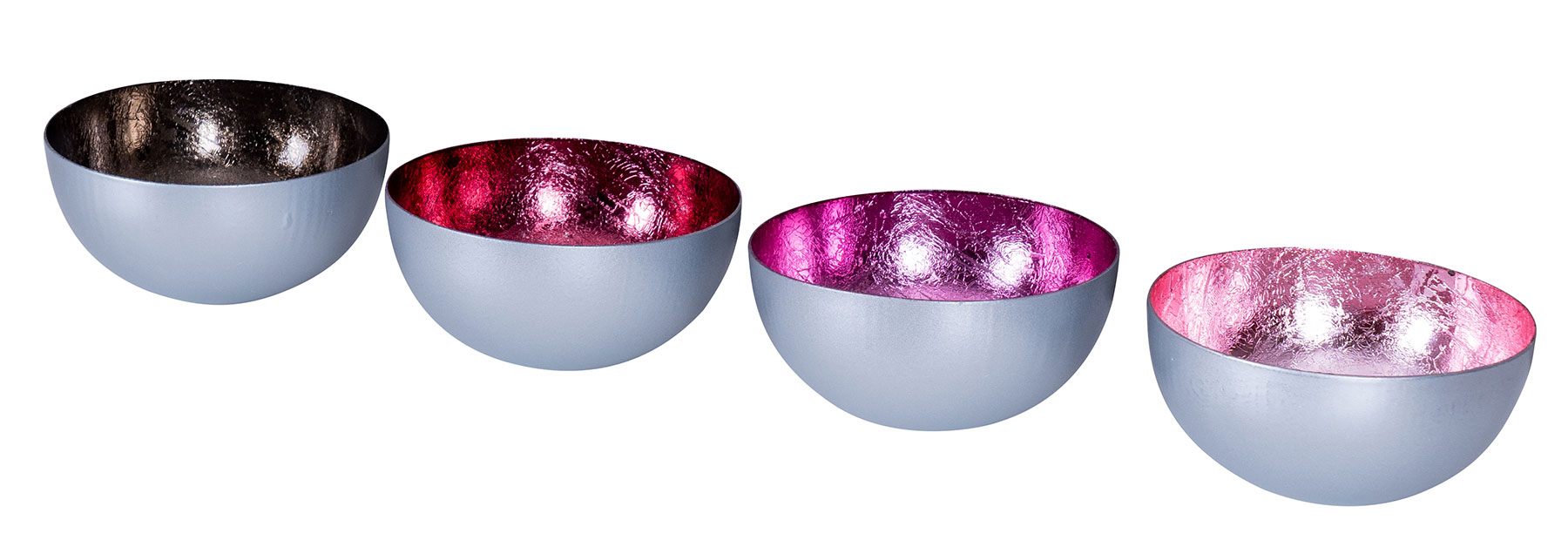 4er Set Teelichthalter Metall Pastell Pink Rosa Schale Kerzenhalter Tischdeko