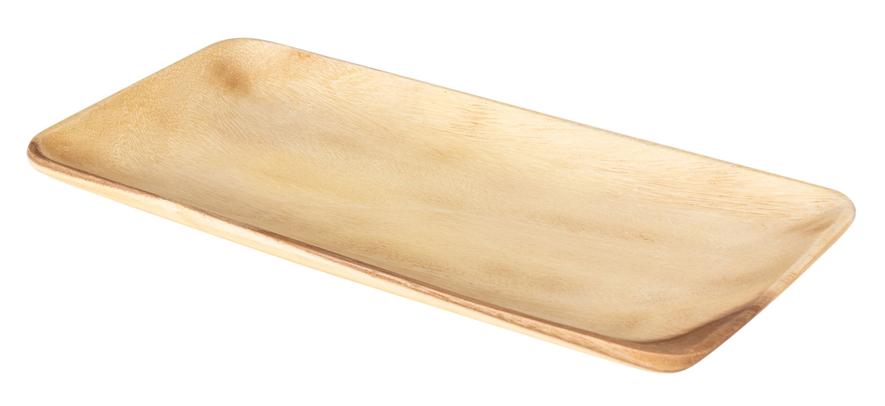 Tablett 30x15cm Hell Akazie Schale Obstschale Tablett Rechteckig Holz Unikat