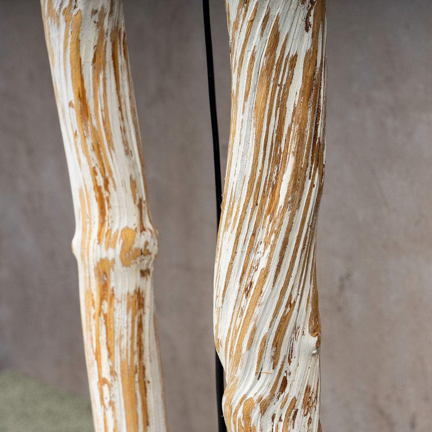 Stehlampe Höhe 95cm Treibholz Stehleuchte Holz Lampe Teakholz Weiß Braun Deko