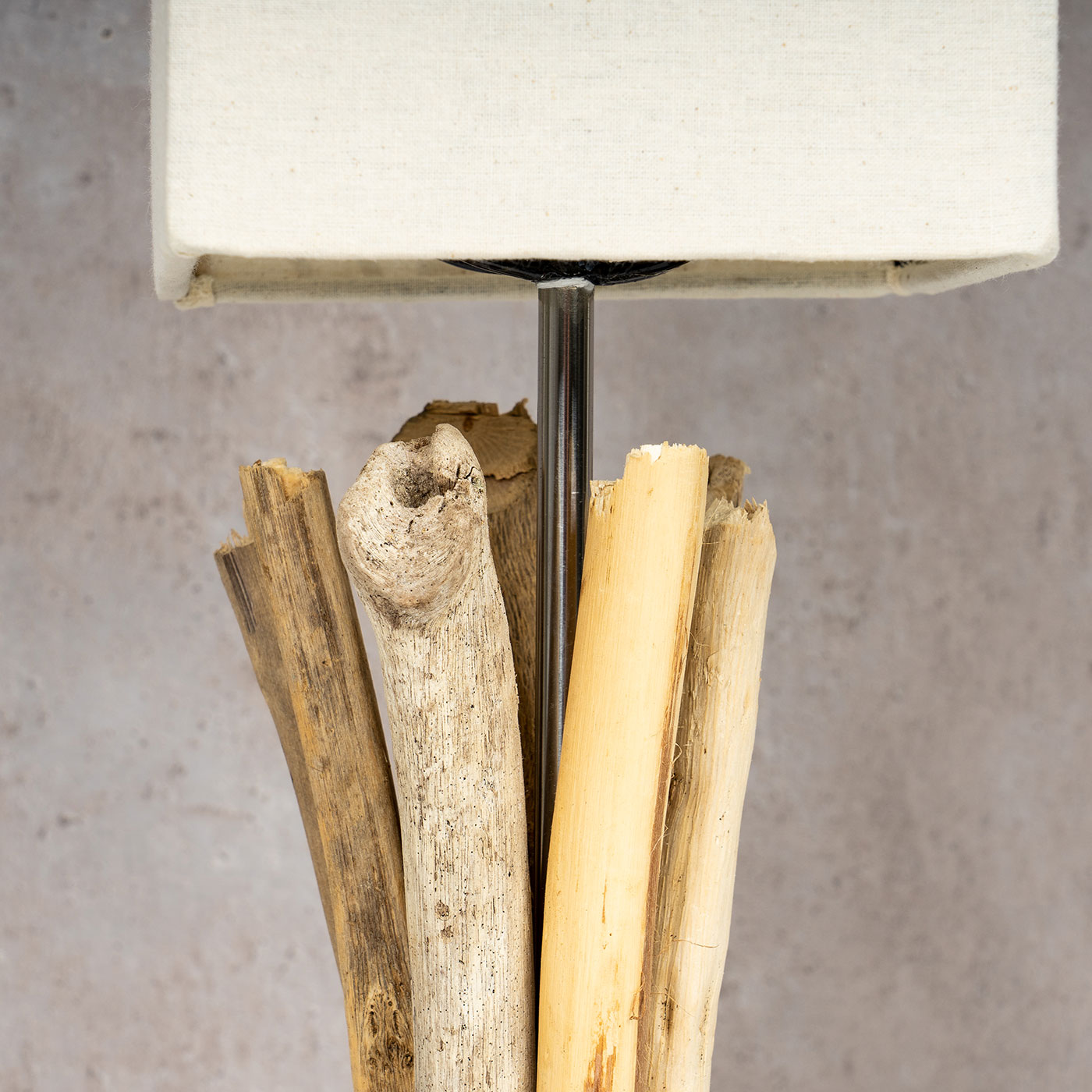 Tischlampe Höhe 41cm Treibholz Tischleuchte Holz Lampe Teakholz Deko Tischdeko