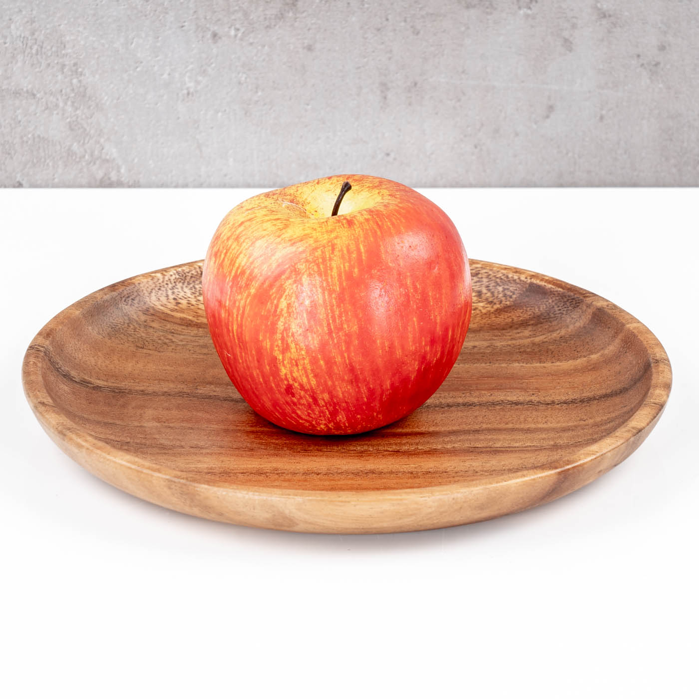 4er Set Runde Teller Akazie Ø20cm Holzteller Snackteller Dekoteller Deko Unikat