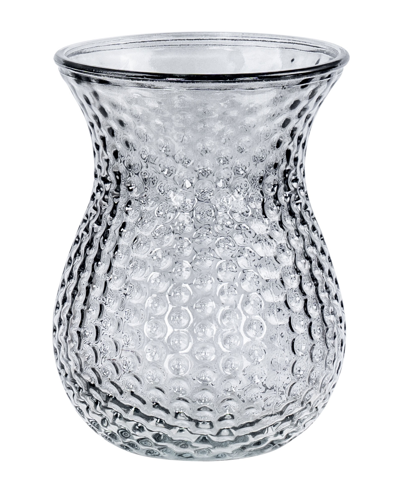 Retro Vase Grau Glas Blumenvase Dekovase Glasvase Blumendeko Tischdeko Frühling