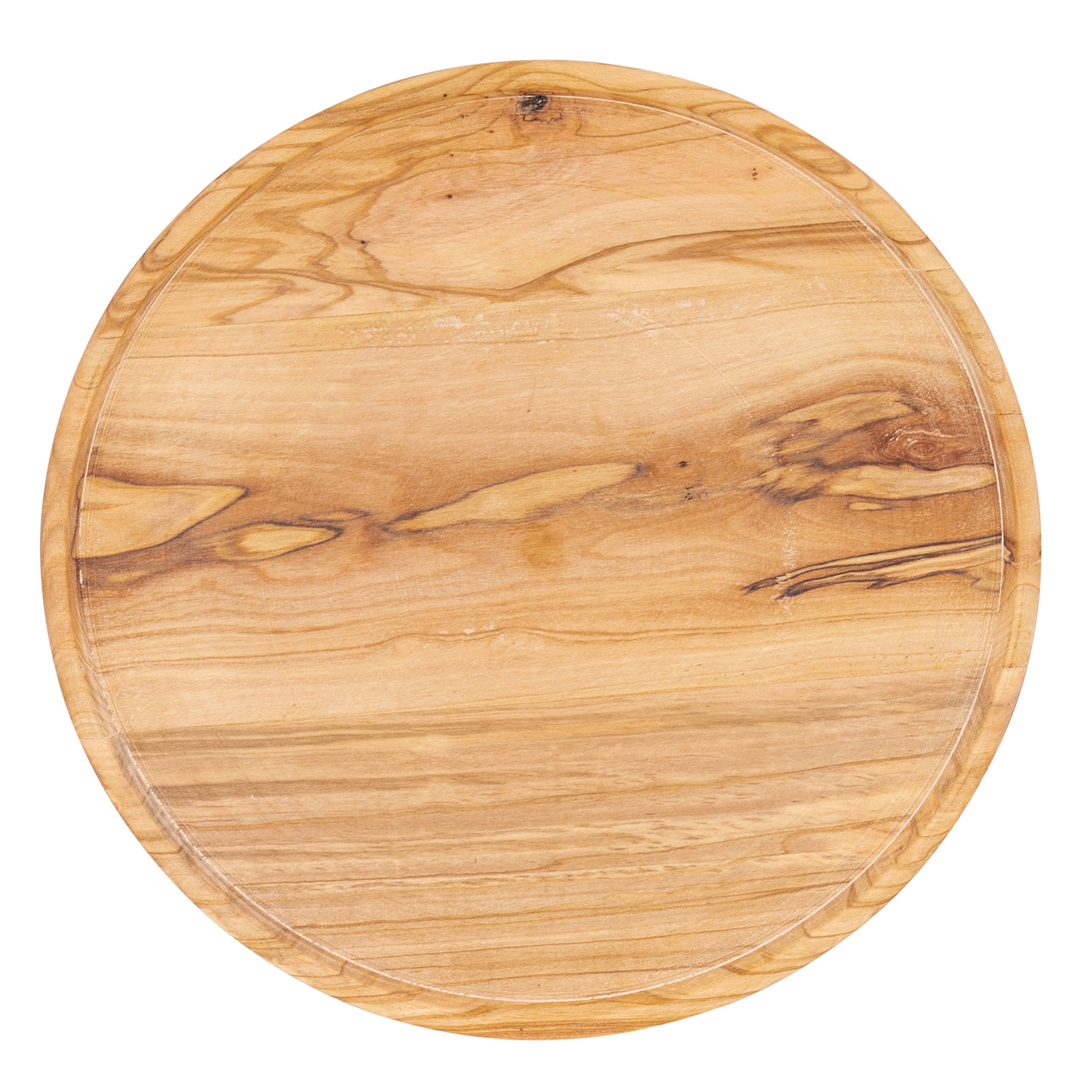 Flacher Holz Servierteller 20cm Olivenholz Holzteller Natur Unikat Küche Deko