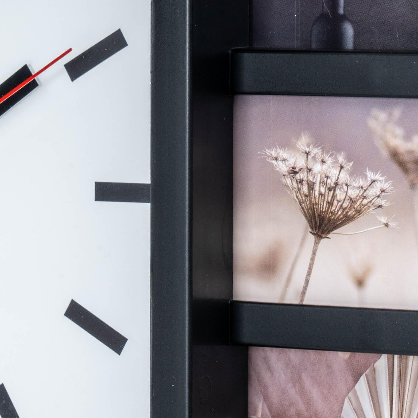 Fotouhr Wanduhr 12 Fotos schwarz - Bilderrahmen Fotogalerie Foto Uhr