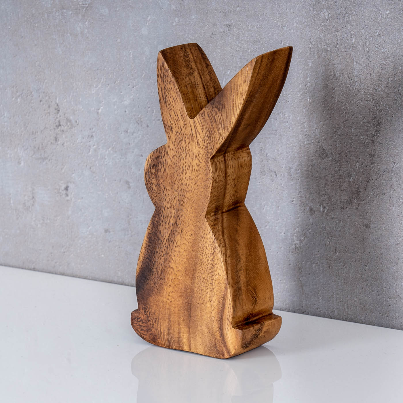 Hase H15cm Holz Osterhase Akazienholz Osterdeko Dekoaufsteller Deko-Figur Natur