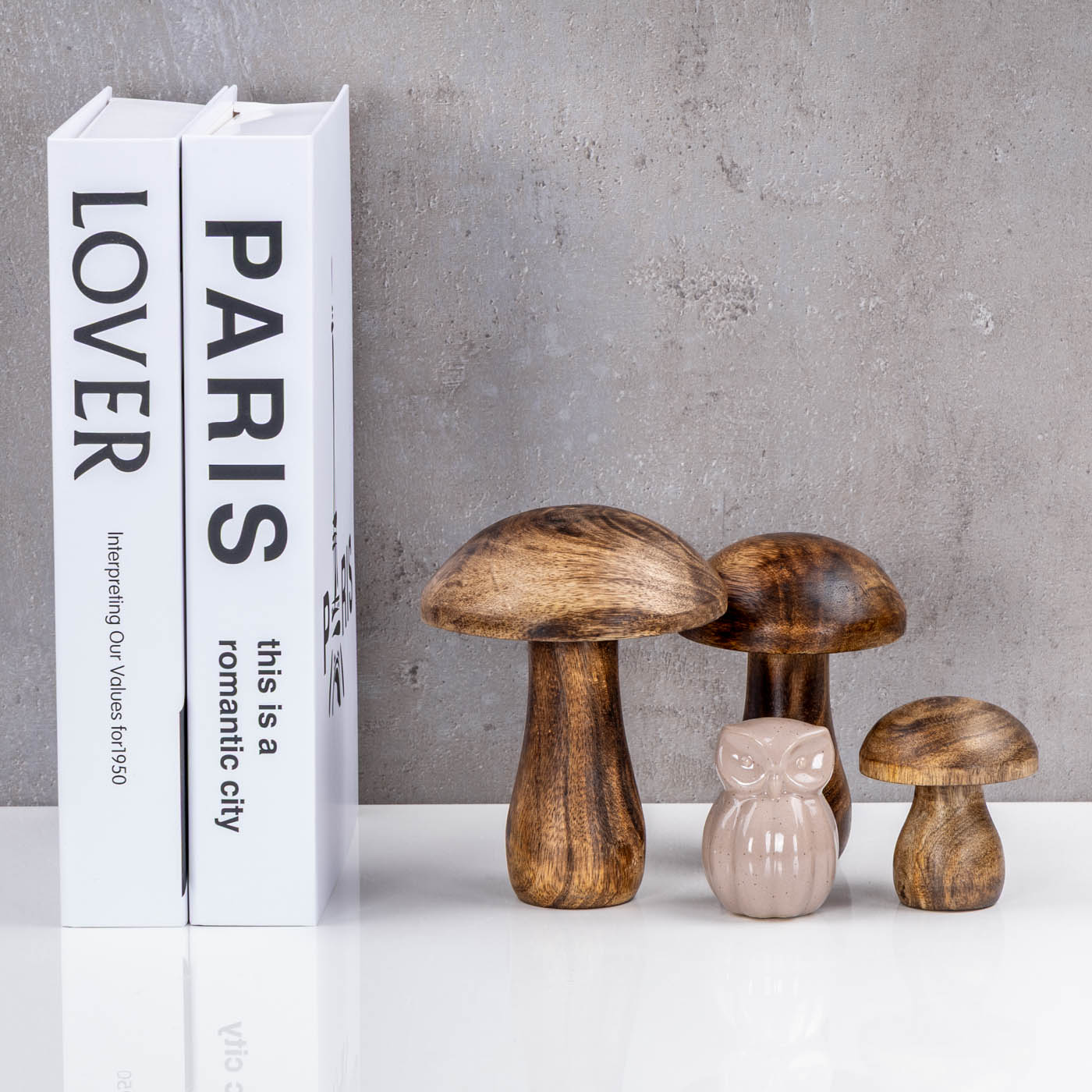 3er Set Deko Aufsteller Pilz Holzdeko Mango Braun Tischdeko Herbst Herbstdeko