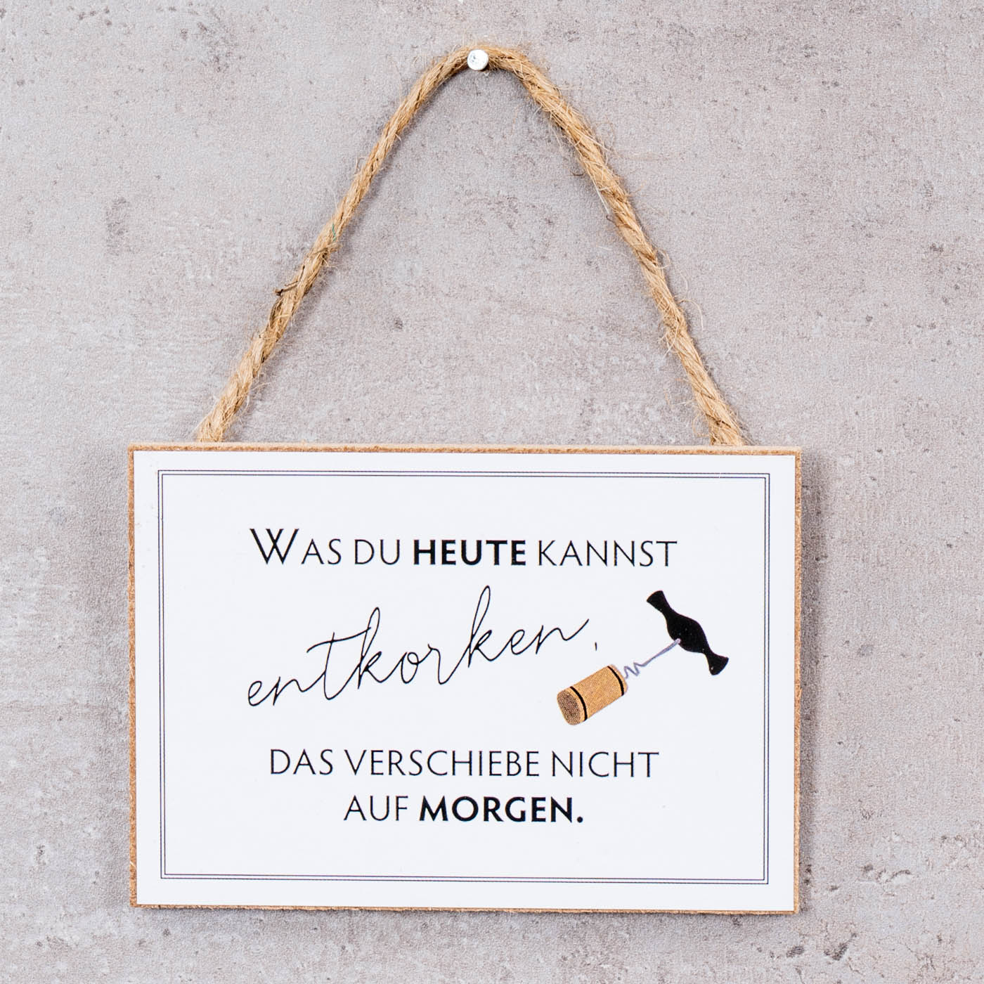 6er Set Holzschilder Wein 10x7cm MDF Mini-Schilder Spruch Deko Hänger Wandbild