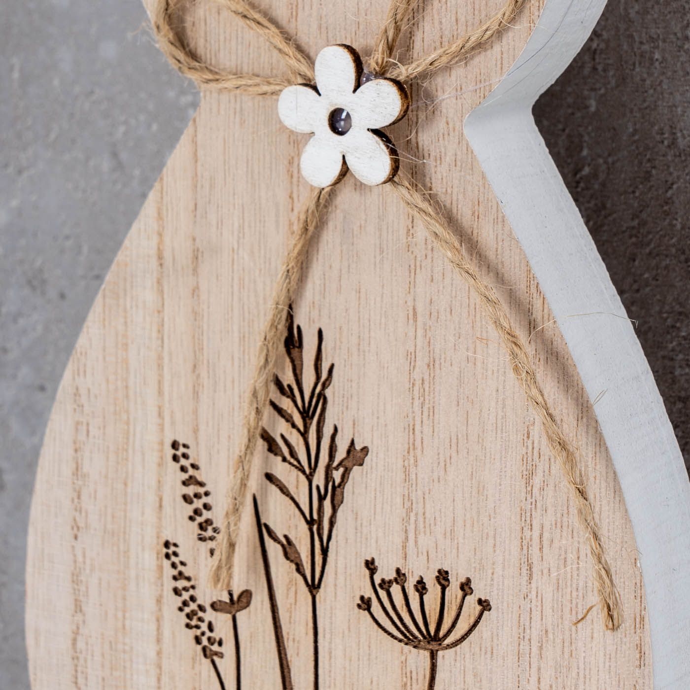 Deko Aufsteller Hase Holz H20cm Blumen Natur Tischdeko Frühling Ostern Deko
