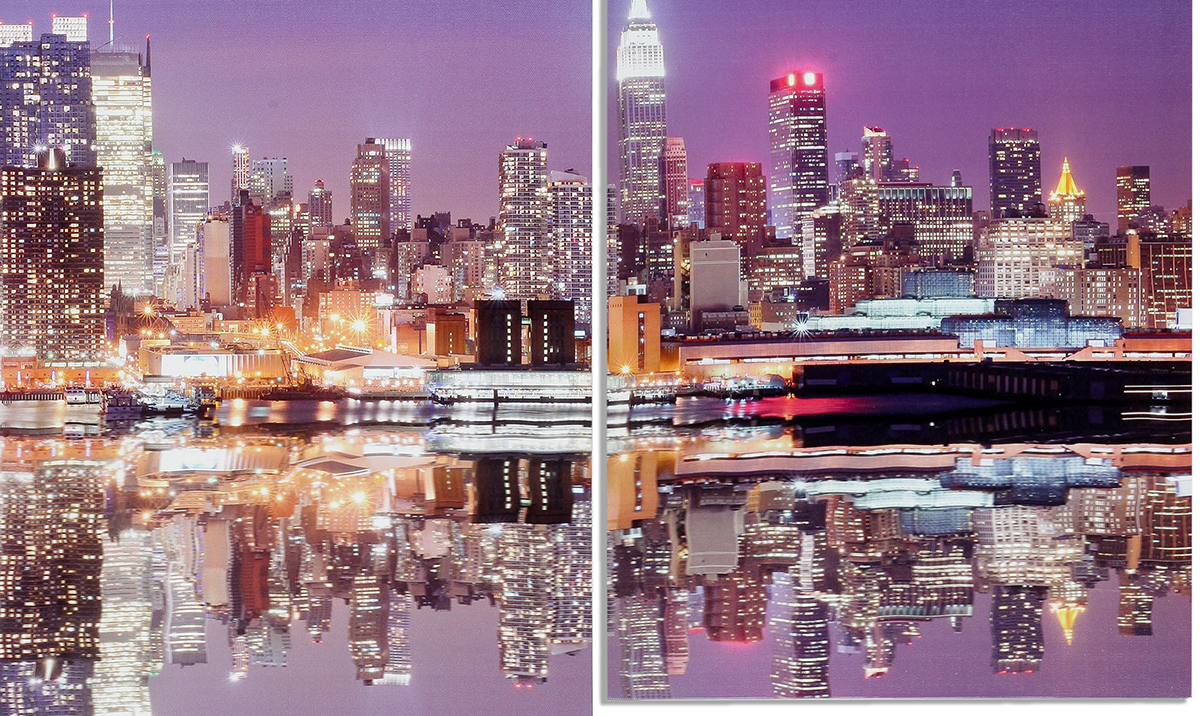 Wandbild 4 teilig Manhattan Skyline New York USA Amerika Bild Leinwand