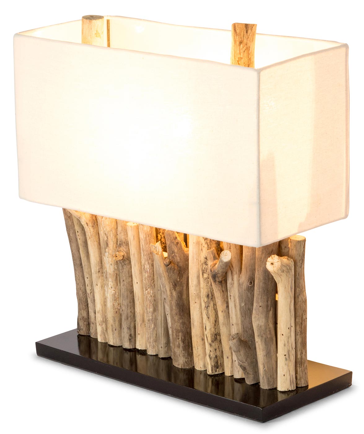 levandeo Lampe 35x40x16cm Tischlampe Treibholz Unikat Holzlampe Design Deko Rustikal