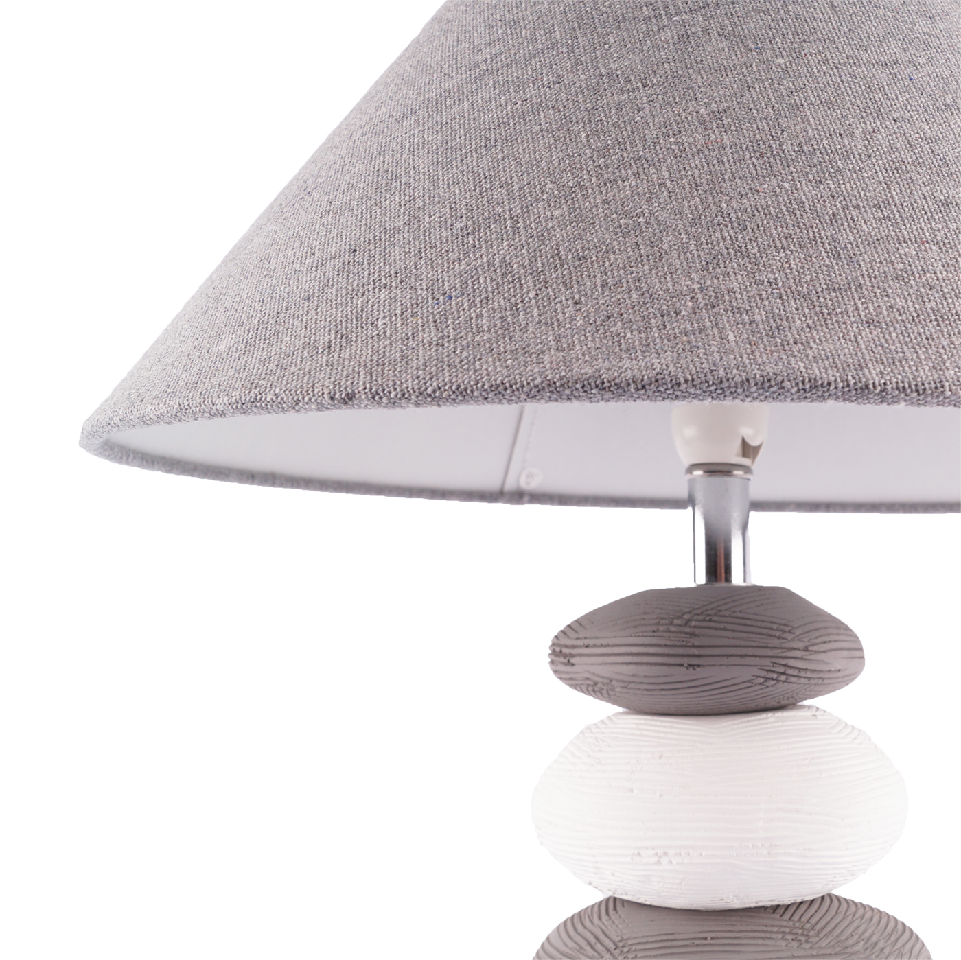 Lampe H x B: 42x30cm Grau Weiß Steinoptik Tischleuchte Design