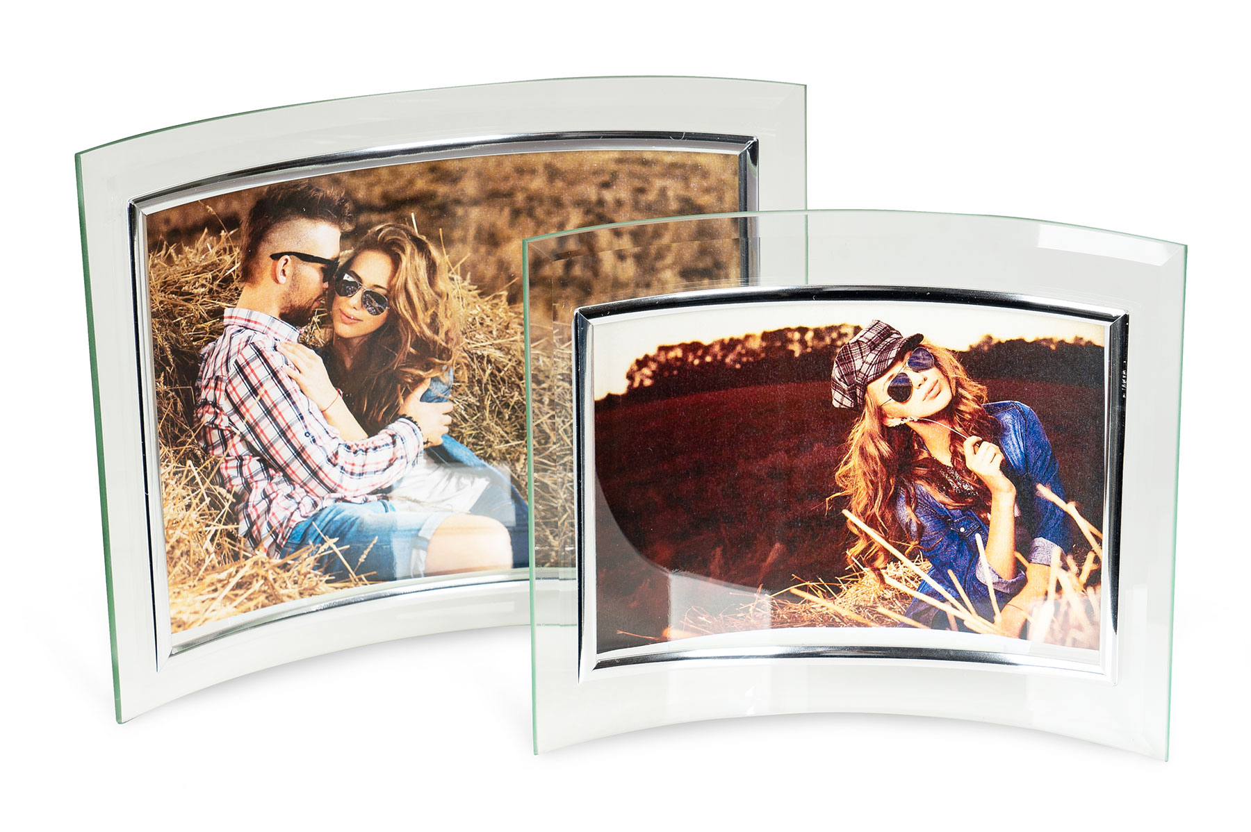 2er Set Glas Bilderrahmen 9x13 Geschwungen Portraitrahmen Einzelrahmen Tischdeko