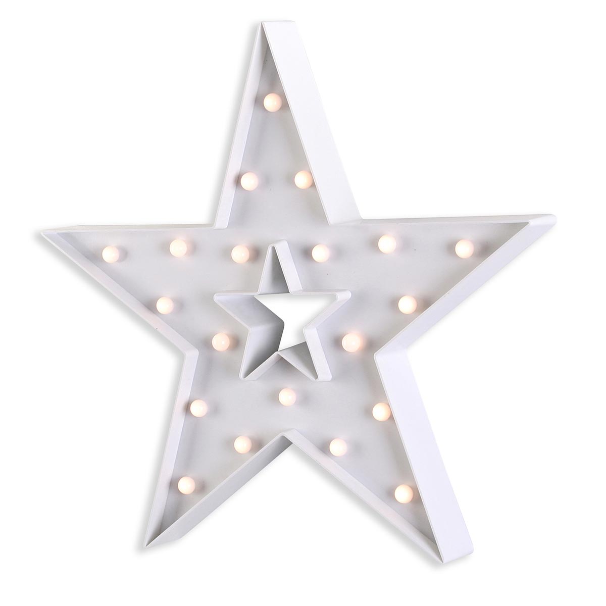 LED Leuchtstern 38,5x37cm Weiß Stern Beleuchtung Weihnachten