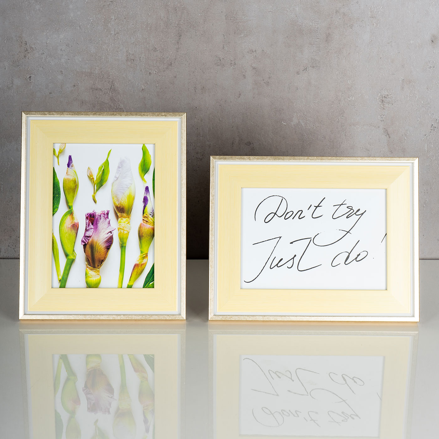 levandeo 2er Set Bilderrahmen Pastell Gelb 13x18cm Fotorahmen Glas Portrait Deko