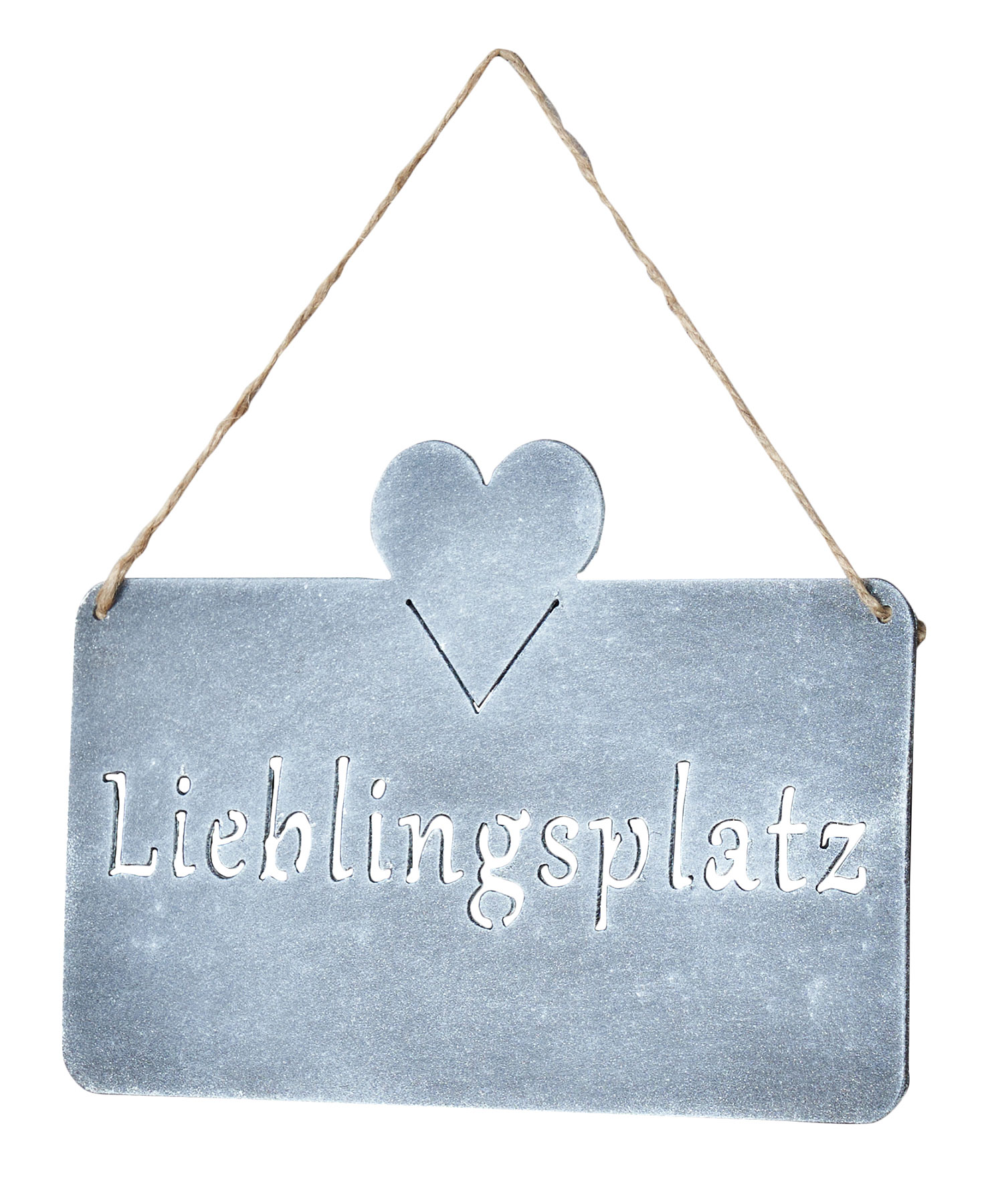 Schild Lieblingsplatz 25x16cm Herz Garten-Deko Türschild Wandbild Beton