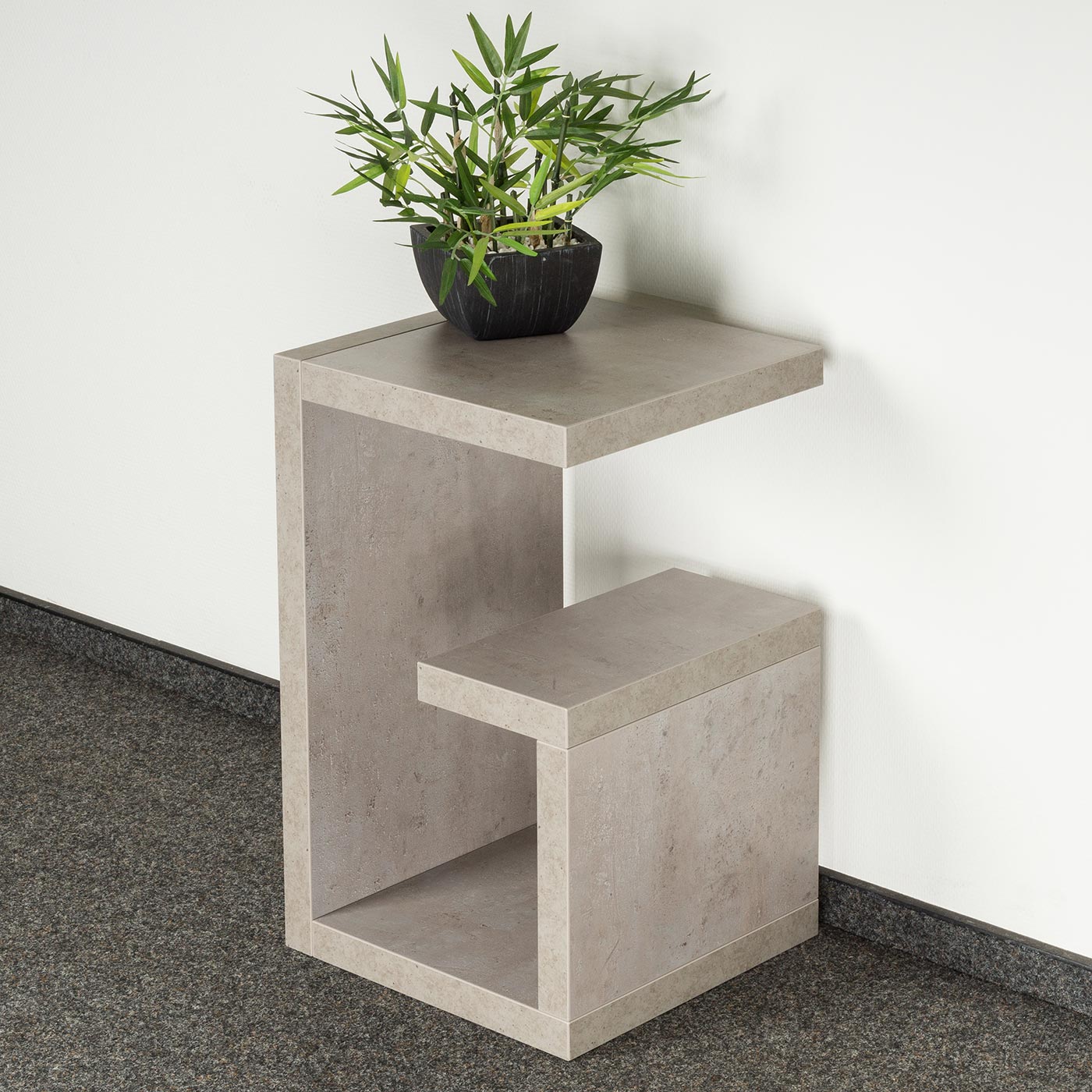 Couchtisch Gustav 59x36x37cm Betonoptik grau Beistelltisch verleimt