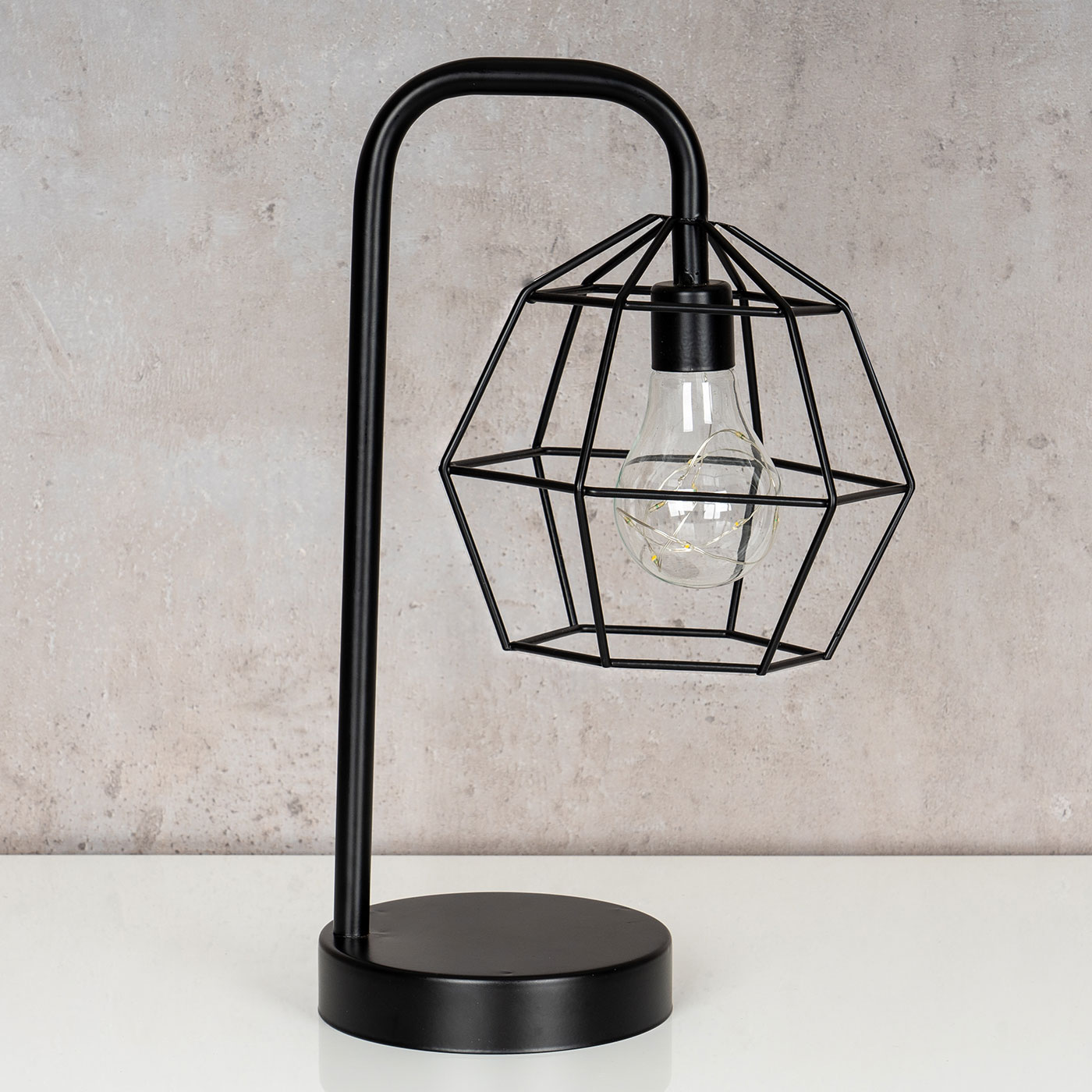 levandeo Tischlampe Metall Schwarz LED 33cm Hoch Lampe Standleuchte Leuchte Deko