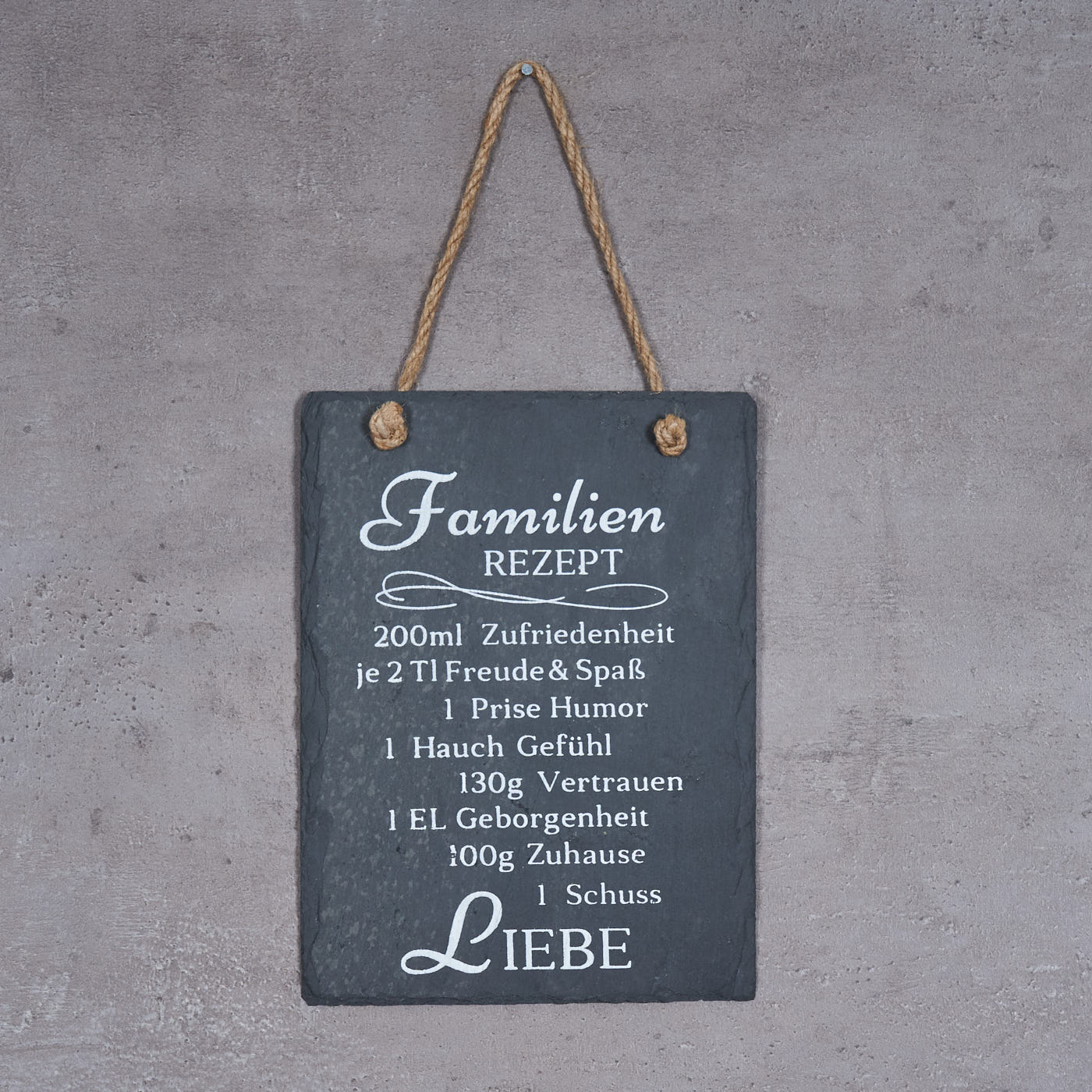 2er Set Wandbilder Sprüche 15x20cm Rezept Schilder Familie Schiefertafel Deko