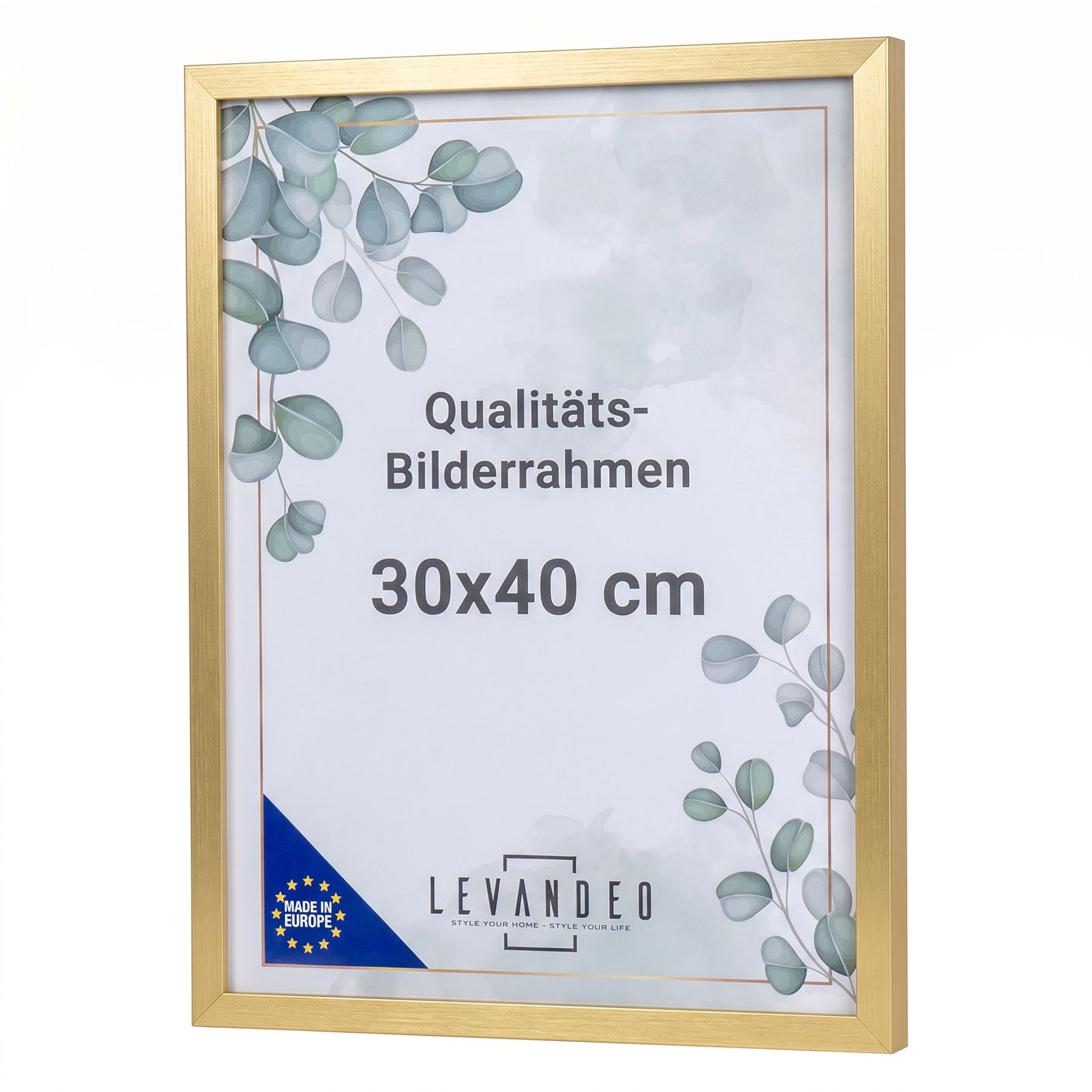 Posterrahmen 30x40 Gold MDF Holz Bilderrahmen Fotorahmen Wanddeko Kunstdrucke
