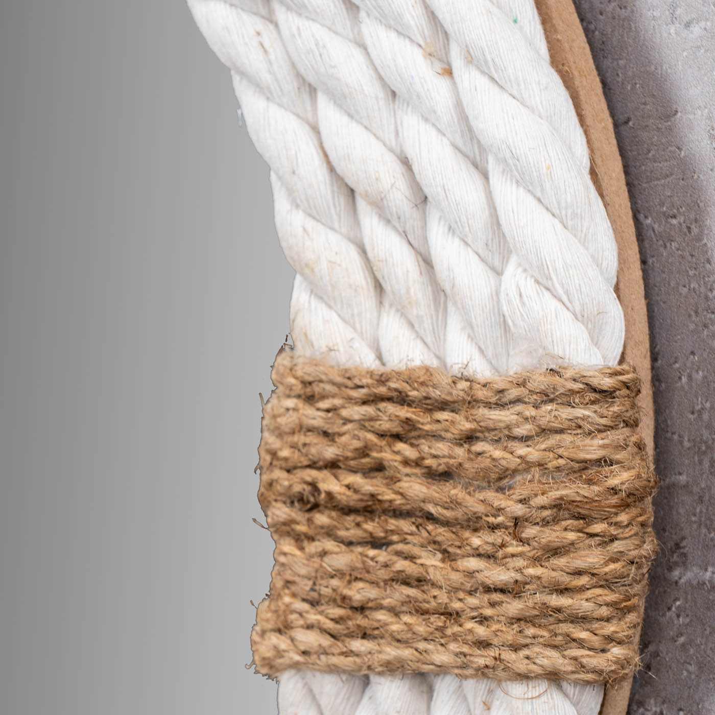 Spiegel Ø30cm Rund Weiß Natur Maritim Jute Seil Wandspiegel Flurspiegel Wanddeko