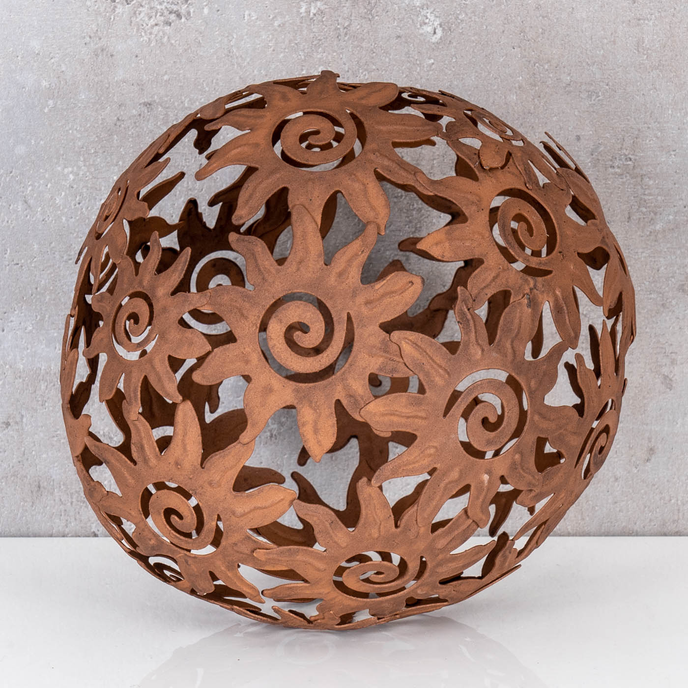 Gartendeko Rost Kugel Ø 18cm Garten Metallkugel Braun Dekokugel Sonne