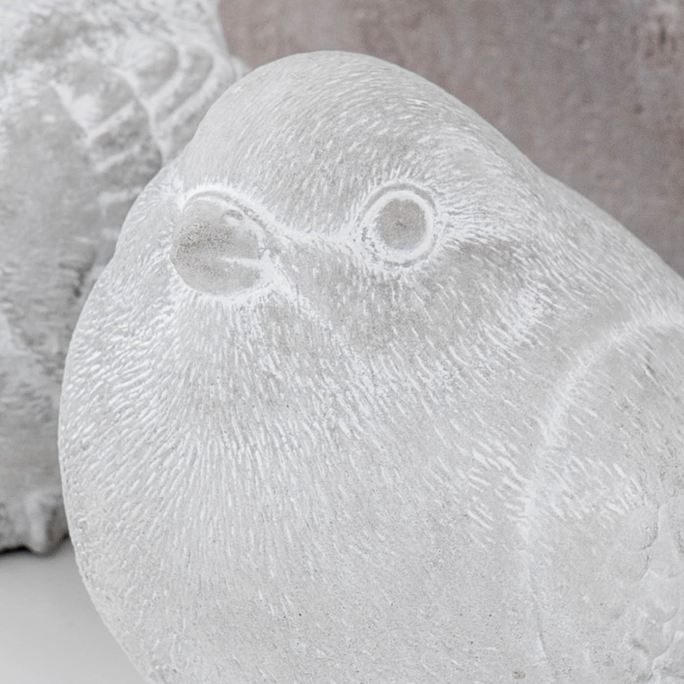 2er Set Dekofigur Vogel Beton Grau Weiß Gartenfigur Gartendeko Tischdeko Aufsteller