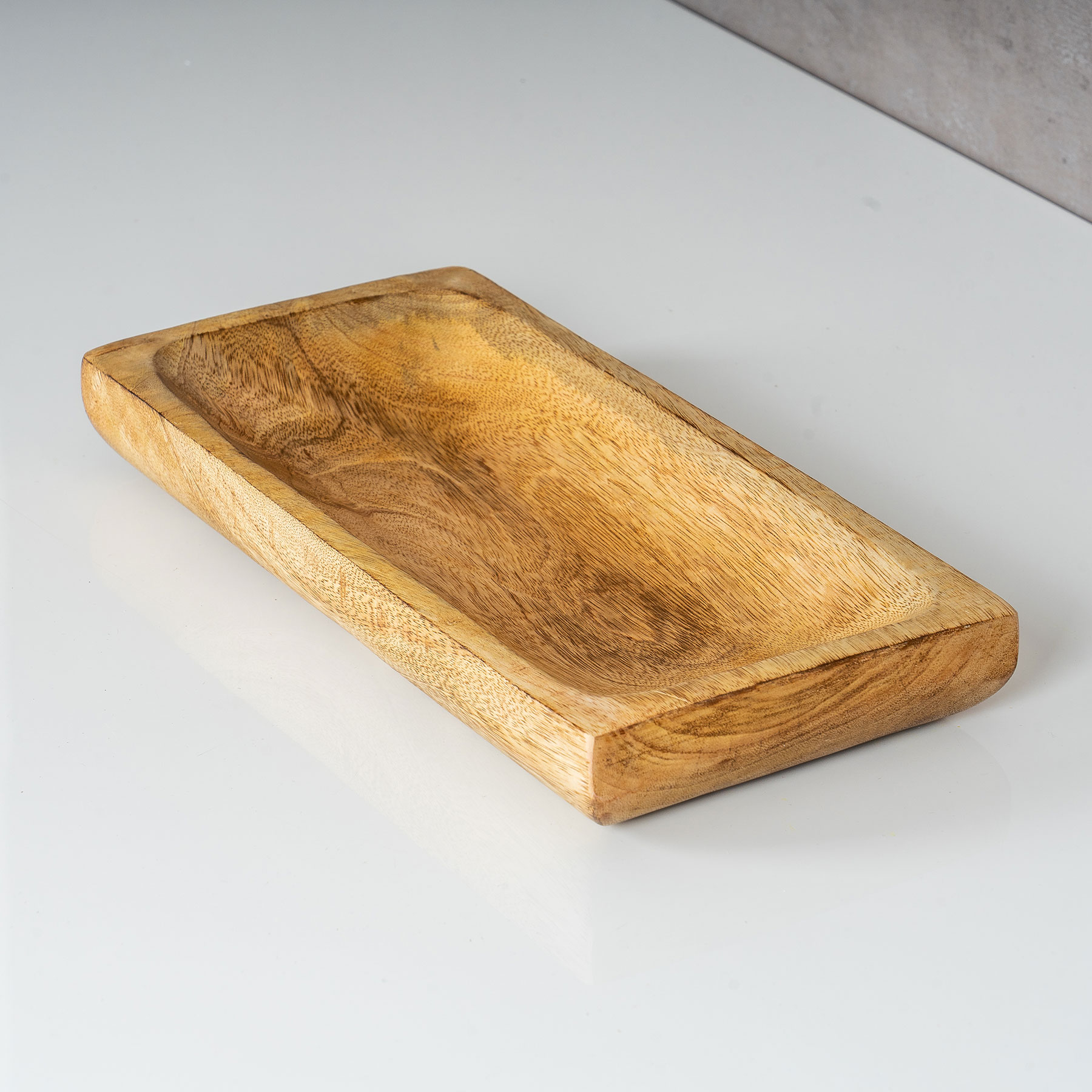 Tablett Holzschale Mango 31x15 cm Tischdeko Obstschale Dekoschale