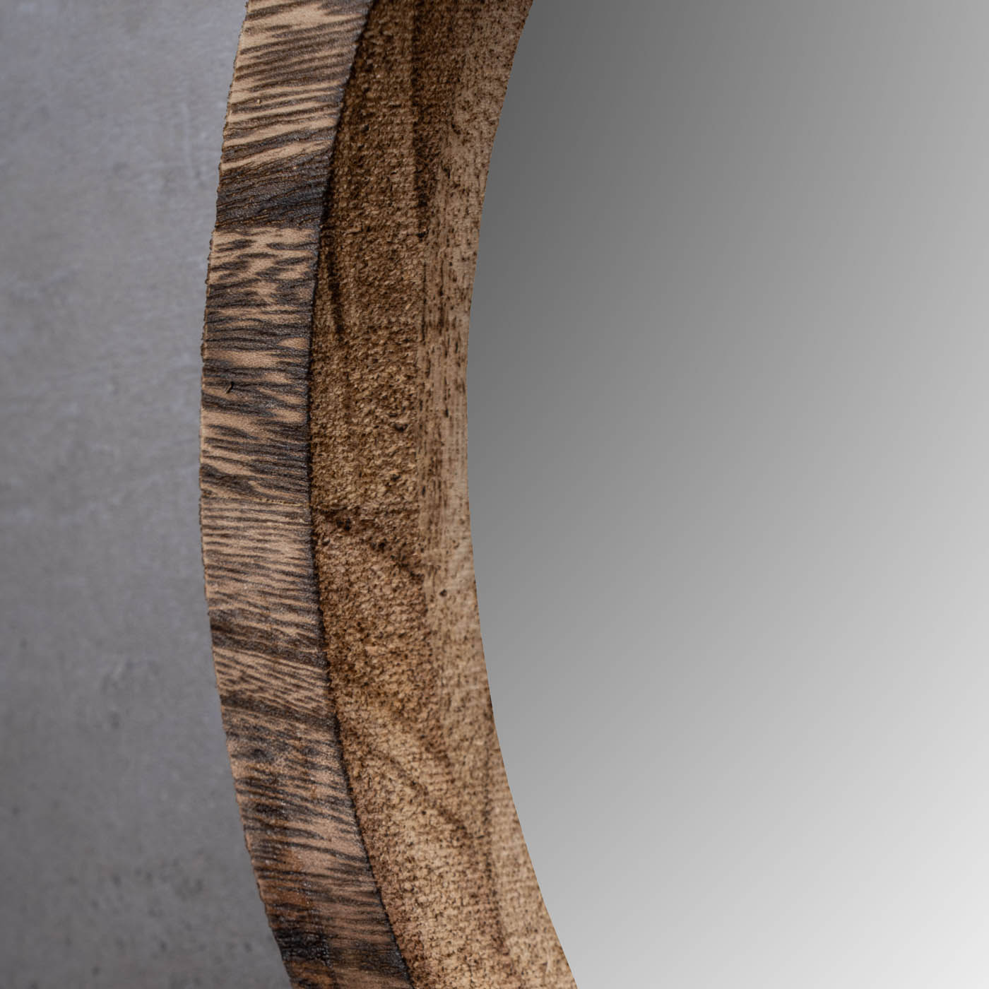 3er Set Wandspiegel Ø20-30cm Holz Natur Braun Spiegel Wanddeko Flurspiegel Deko