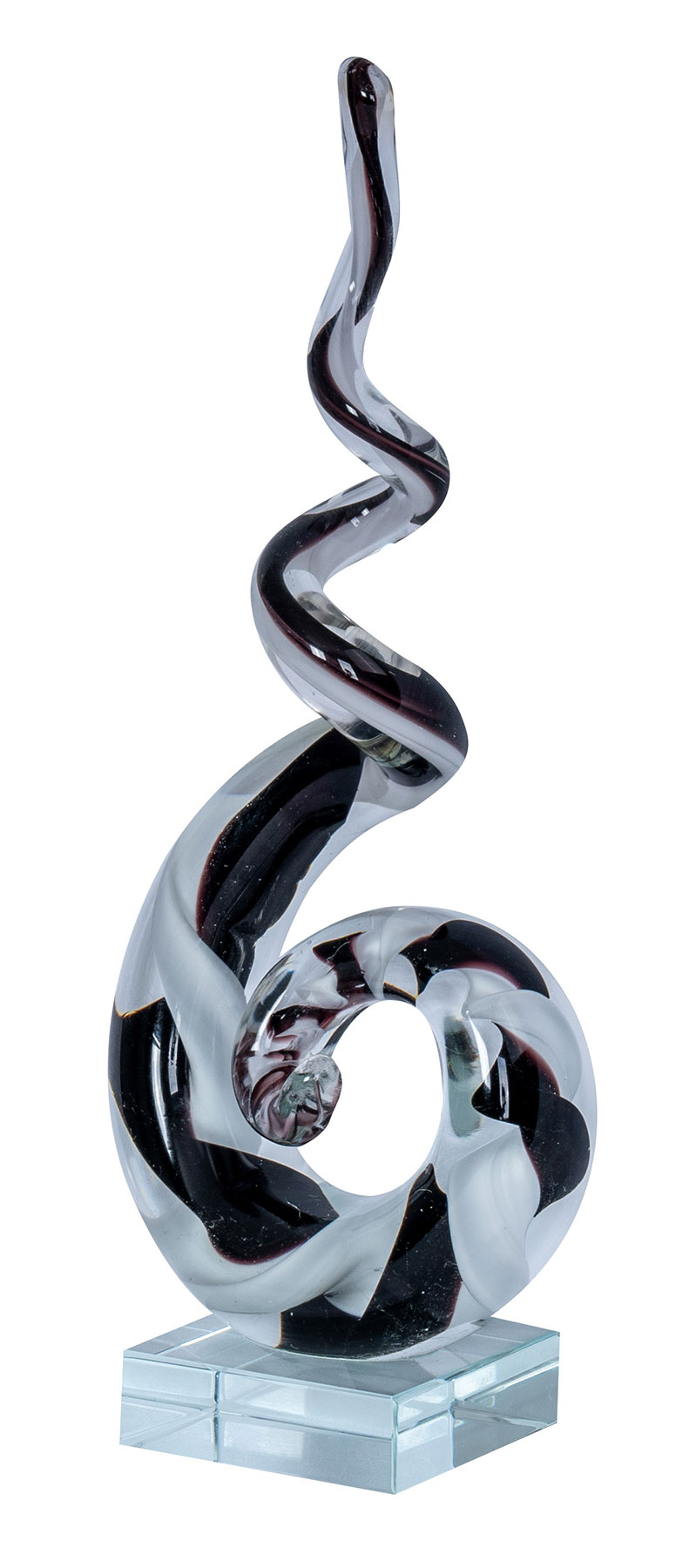 Glasfigur H26cm Skulptur Glas Glasdeko Schwarz Weiß Deko Design Unikat Geschenk