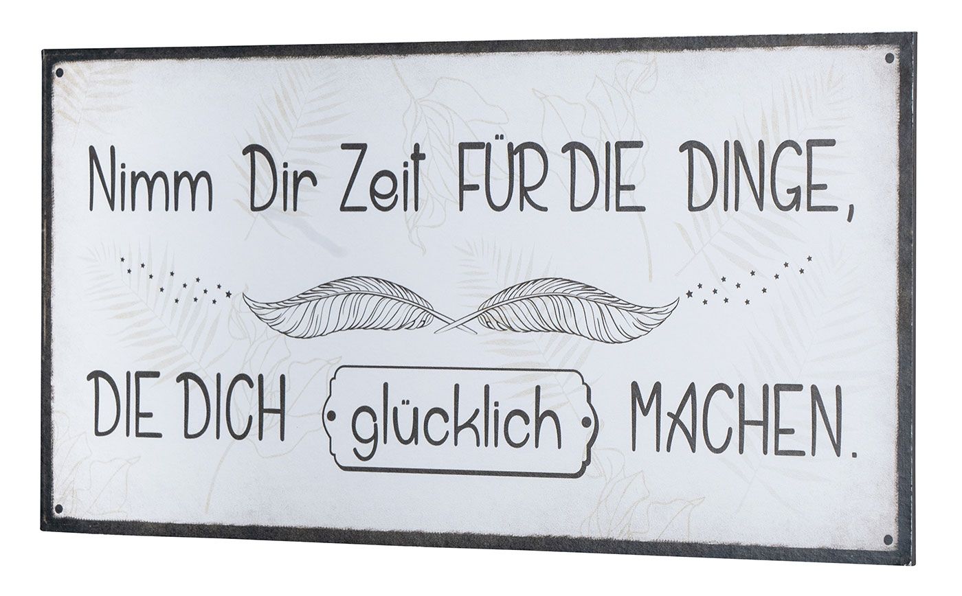 Wandbild 40x20cm Nimm dir Zeit Glück Spruch Deko Wandschild Freunde