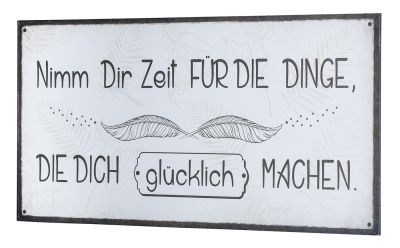 Wandbild 40x20cm Nimm dir Zeit Glück Spruch Deko Wandschild Freunde
