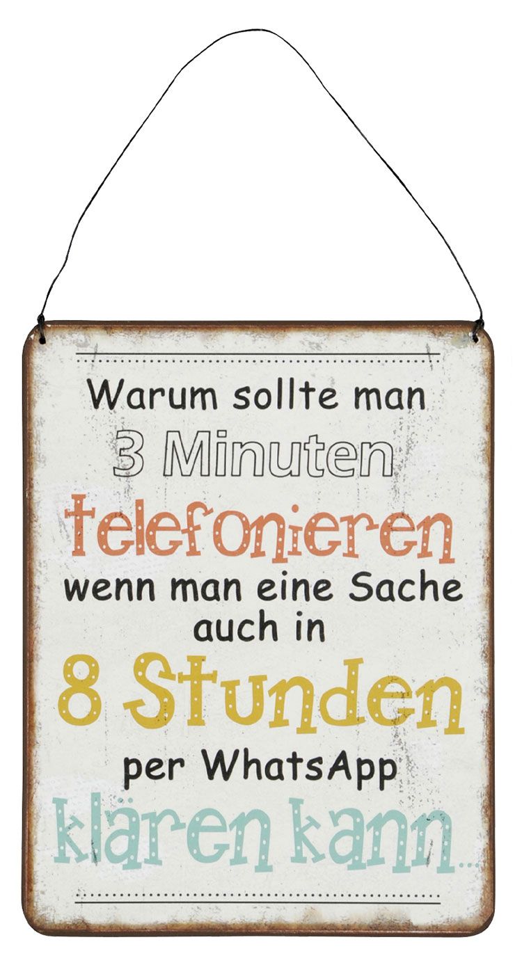 3er Set Blechschilder H26cm Wundervoll Lustig Sprüche Bunt Wandbild