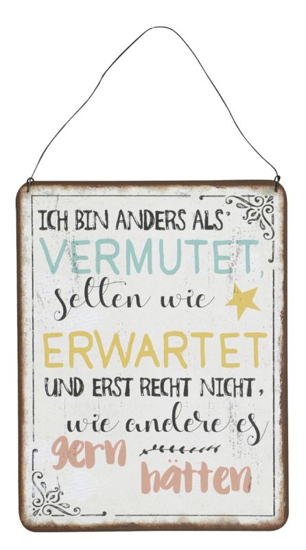 3er Set Blechschilder H26cm Wundervoll Lustig Sprüche Bunt Wandbild