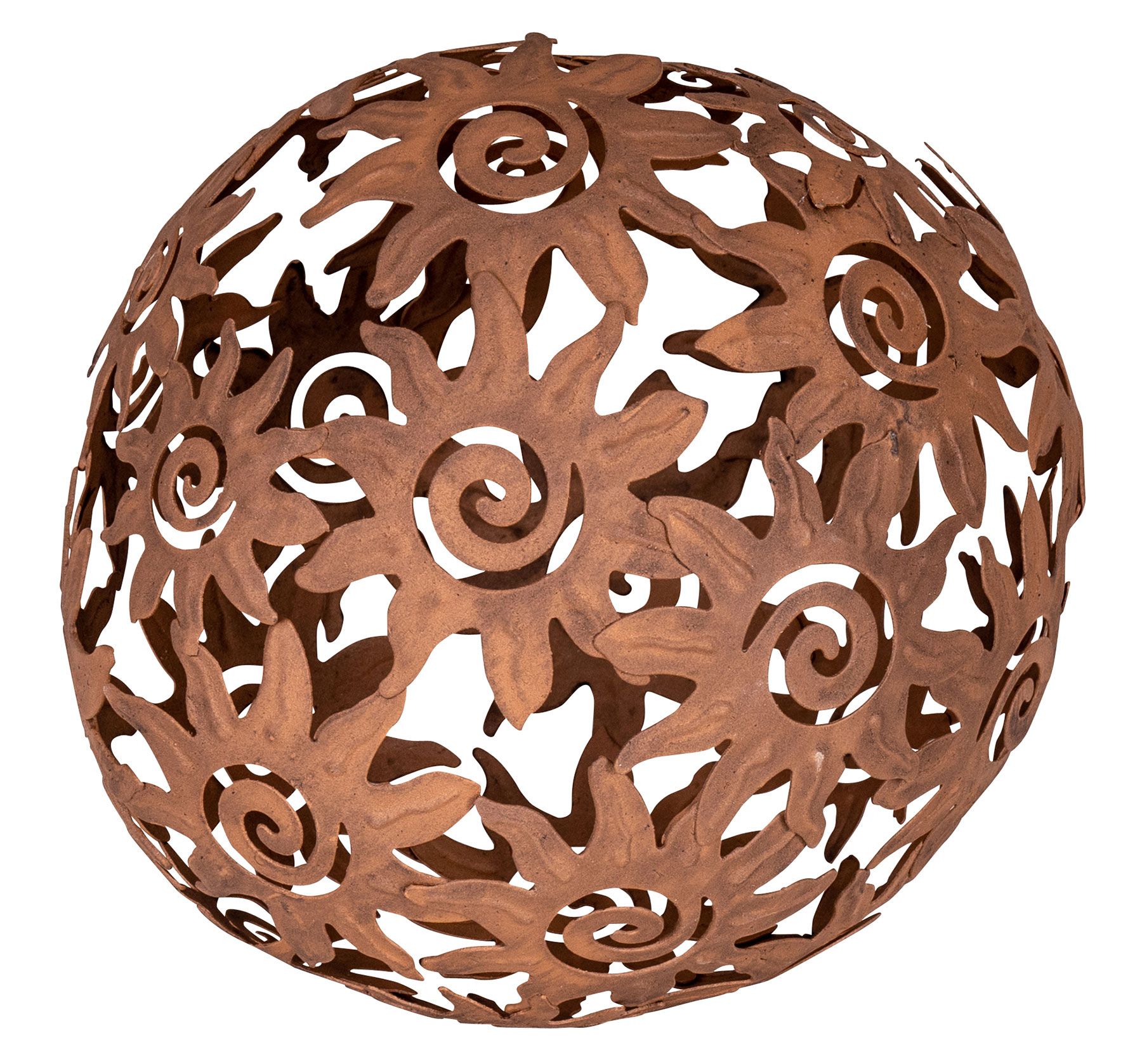 Gartendeko Rost Kugel Ø 18cm Garten Metallkugel Braun Dekokugel Sonne