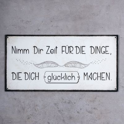 Wandbild 40x20cm Nimm dir Zeit Glück Spruch Deko Wandschild Freunde